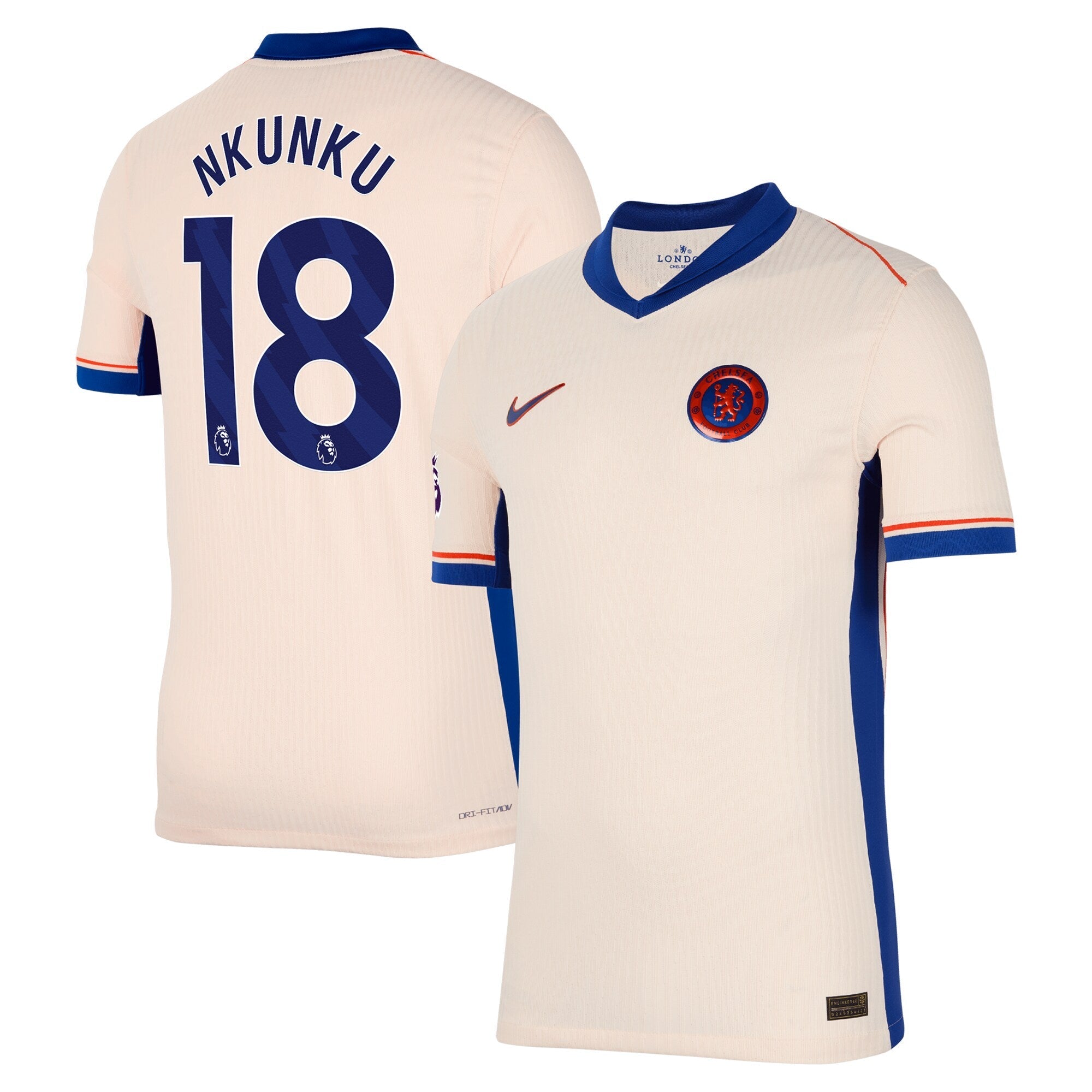 Christopher Nkunku Chelsea 2024/25 Away Player Soccer Shirt - Orange
