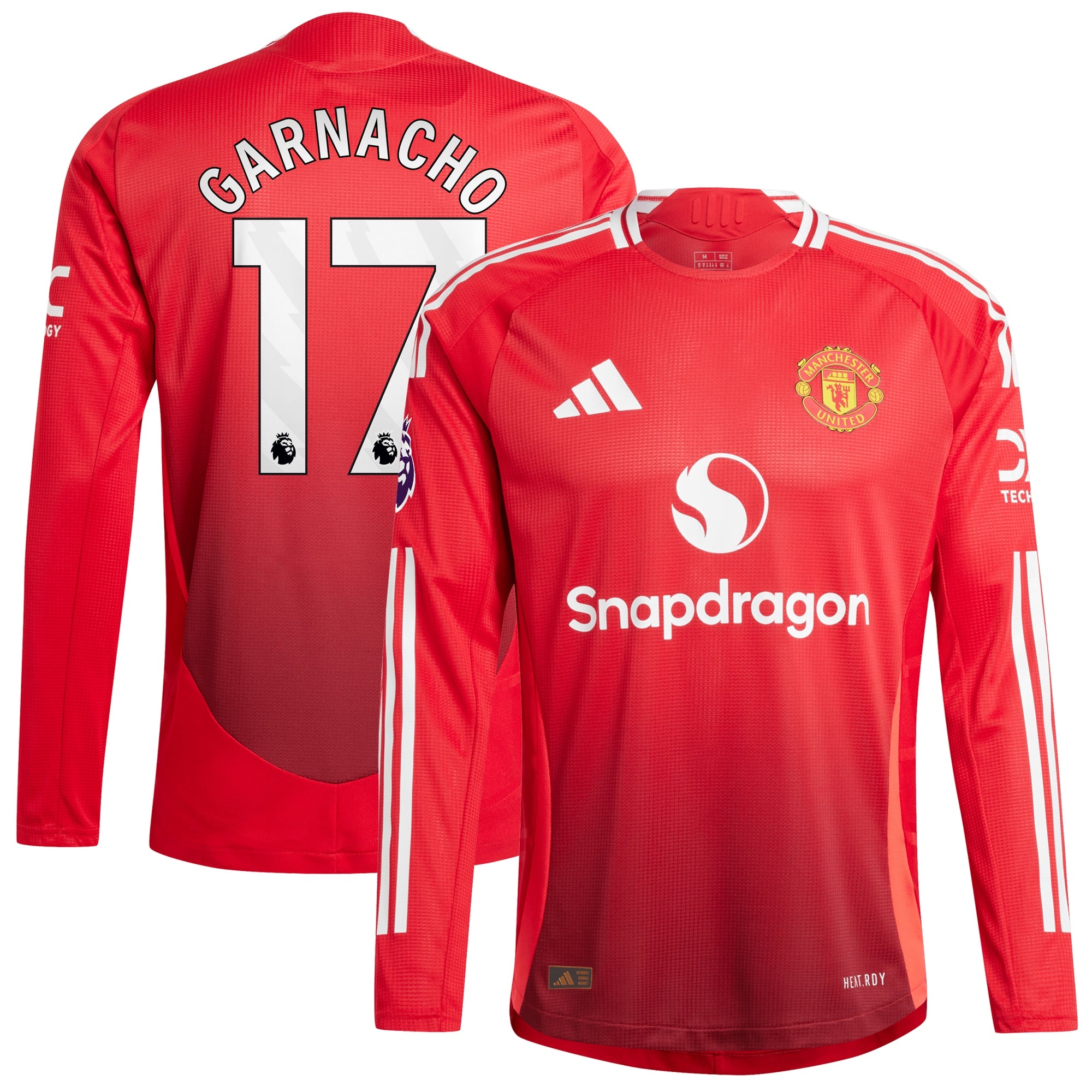 Alejandro Garnacho Manchester United 2024/2025 Home Long Sleeve Player Soccer Shirt - Red