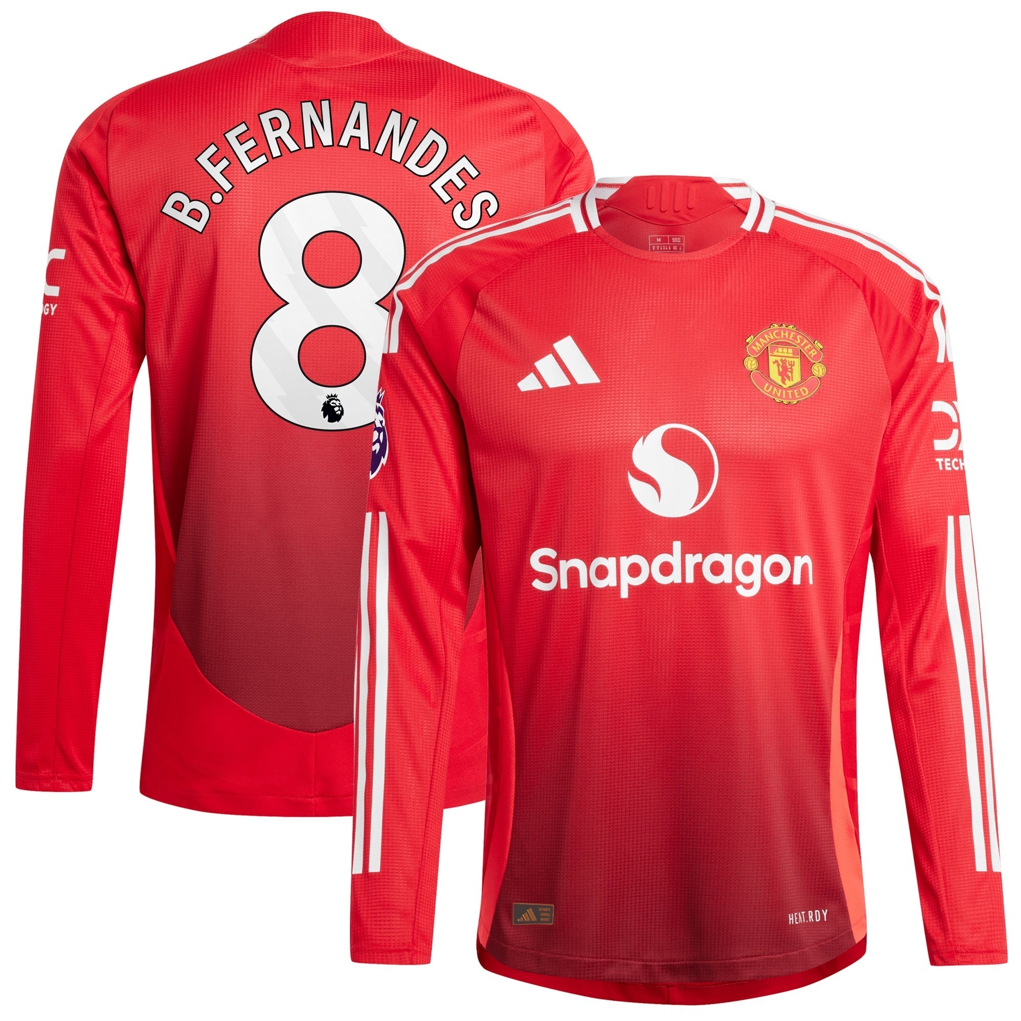 Bruno Fernandes Manchester United 2024/2025 Home Long Sleeve Player Soccer Shirt - Red