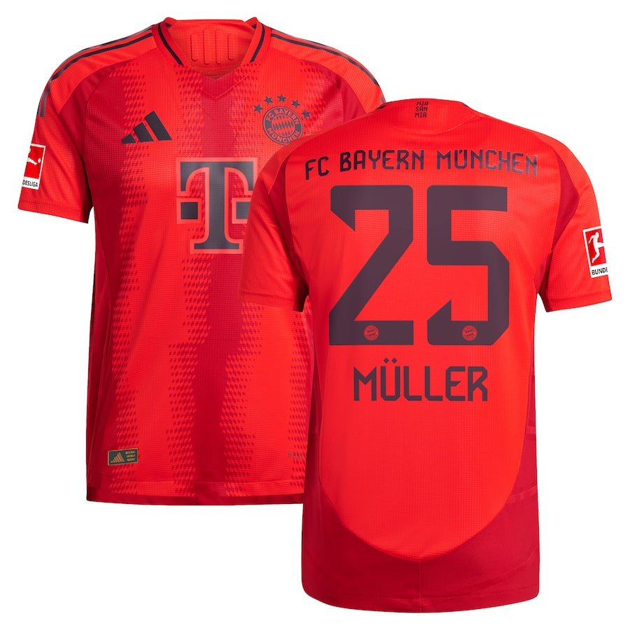 Thomas Müller Bayern Munich 2024/2025 Home Player Soccer Shirt - Red