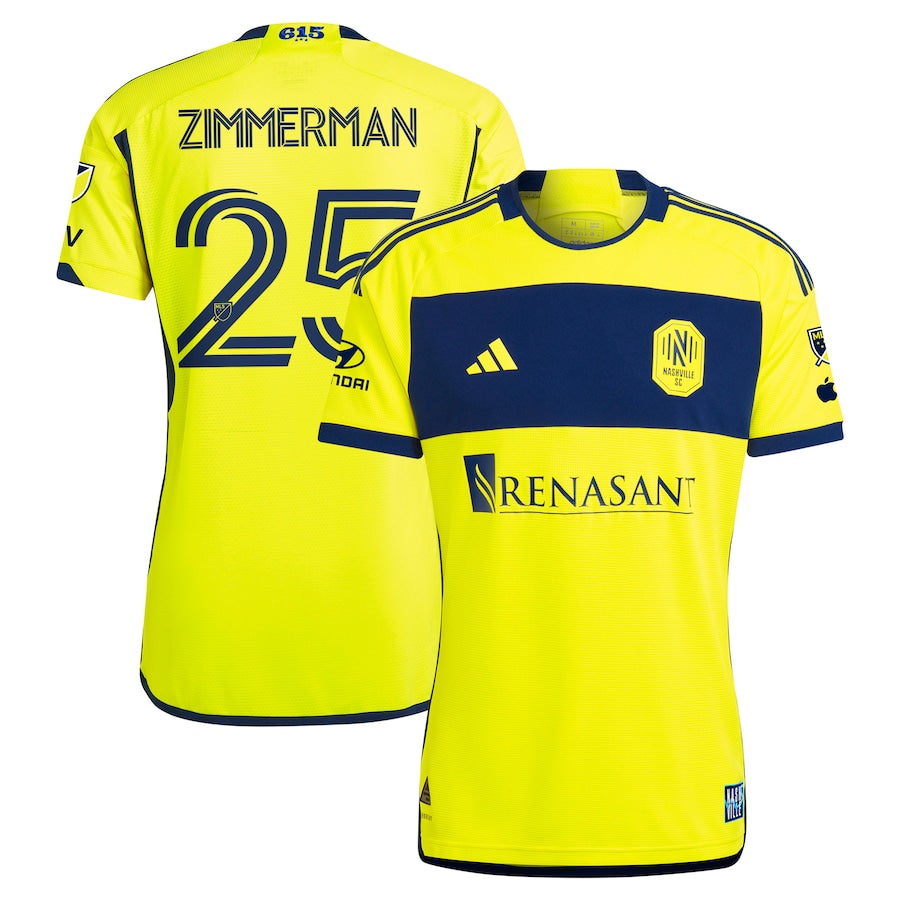 Walker Zimmerman Nashville SC 2024 The 615 Kit Authentic Player Soccer Shirt - Yellow