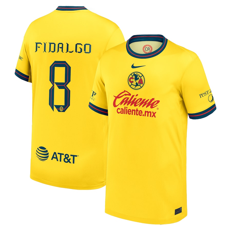 Álvaro Fidalgo Club America 2024/25 Home Player Soccer Shirt - Yellow