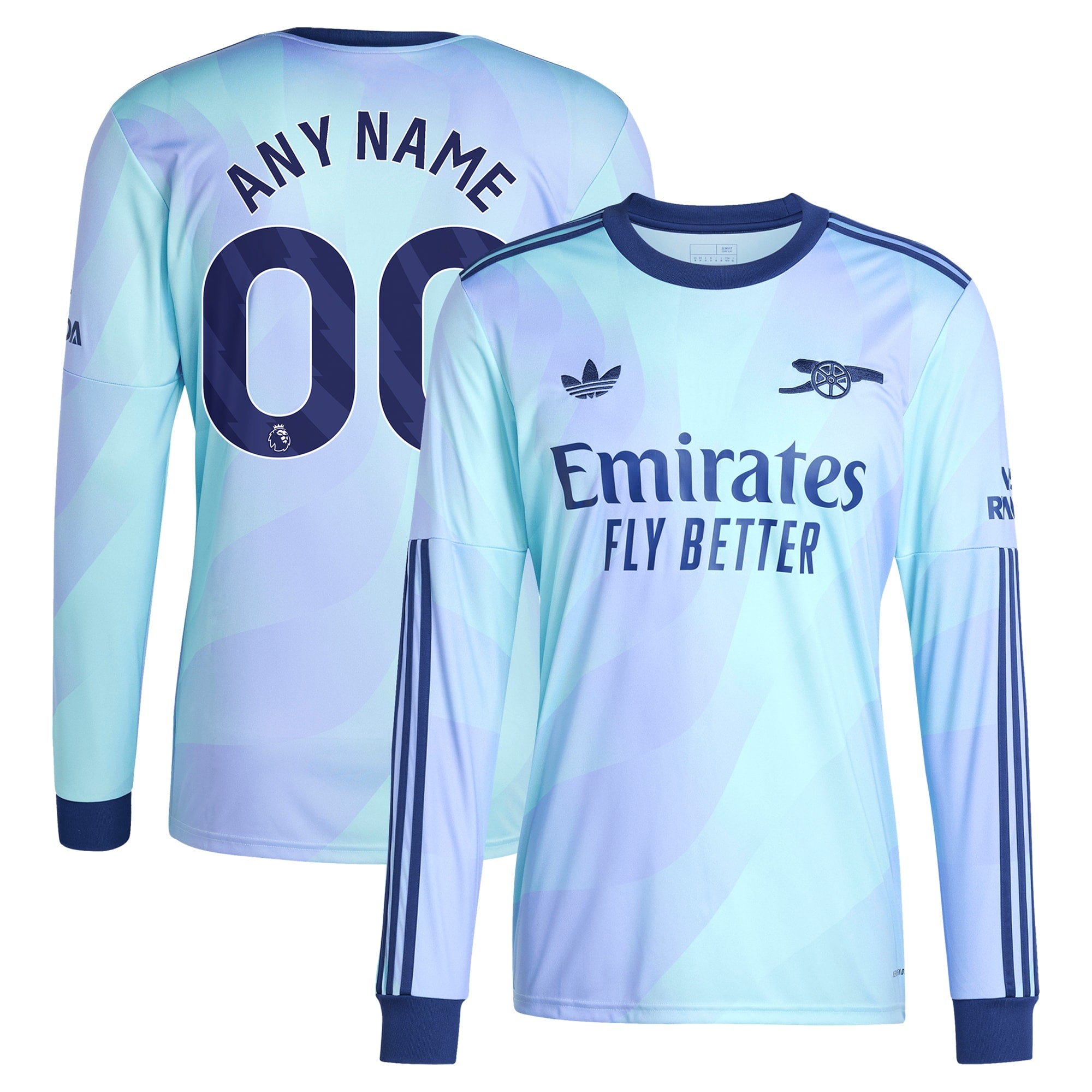 Arsenal 2024/25 Third Long Sleeve Custom Soccer Shirt - Aqua