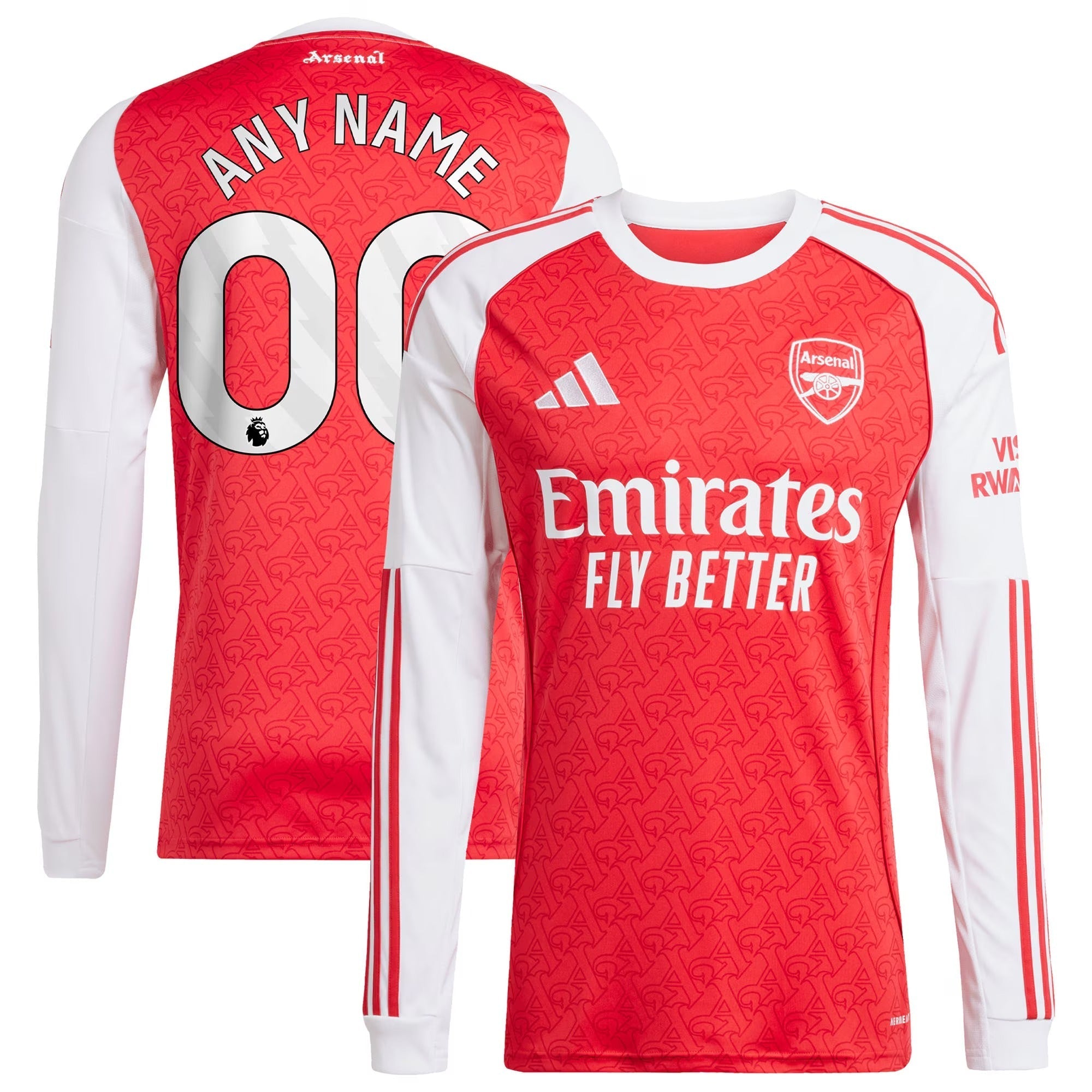 Arsenal 2025/26 Home Long Sleeve Custom Soccer Shirt - Red
