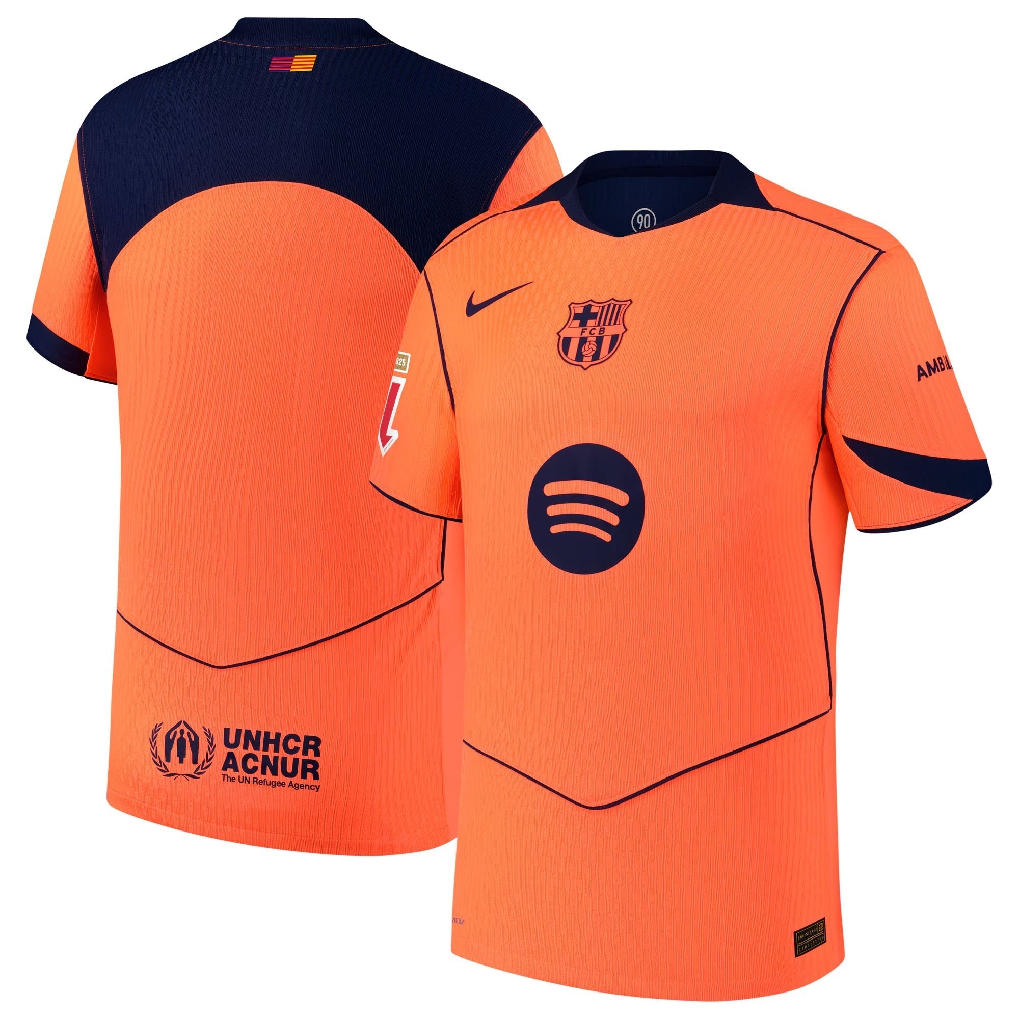 Barcelona 2025/26 Third Soccer Shirt with Patch - Orange
