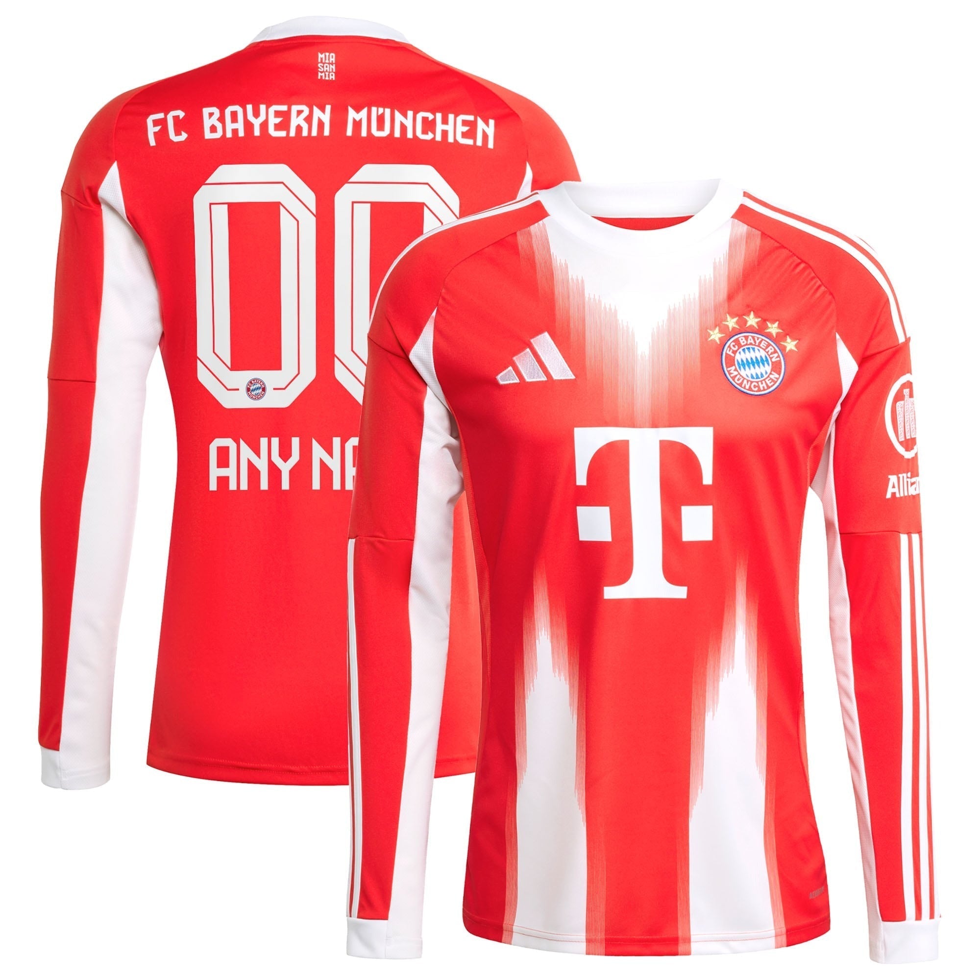 Bayern Munich 2025/26 Home Long Sleeve Custom Soccer Shirt - Red