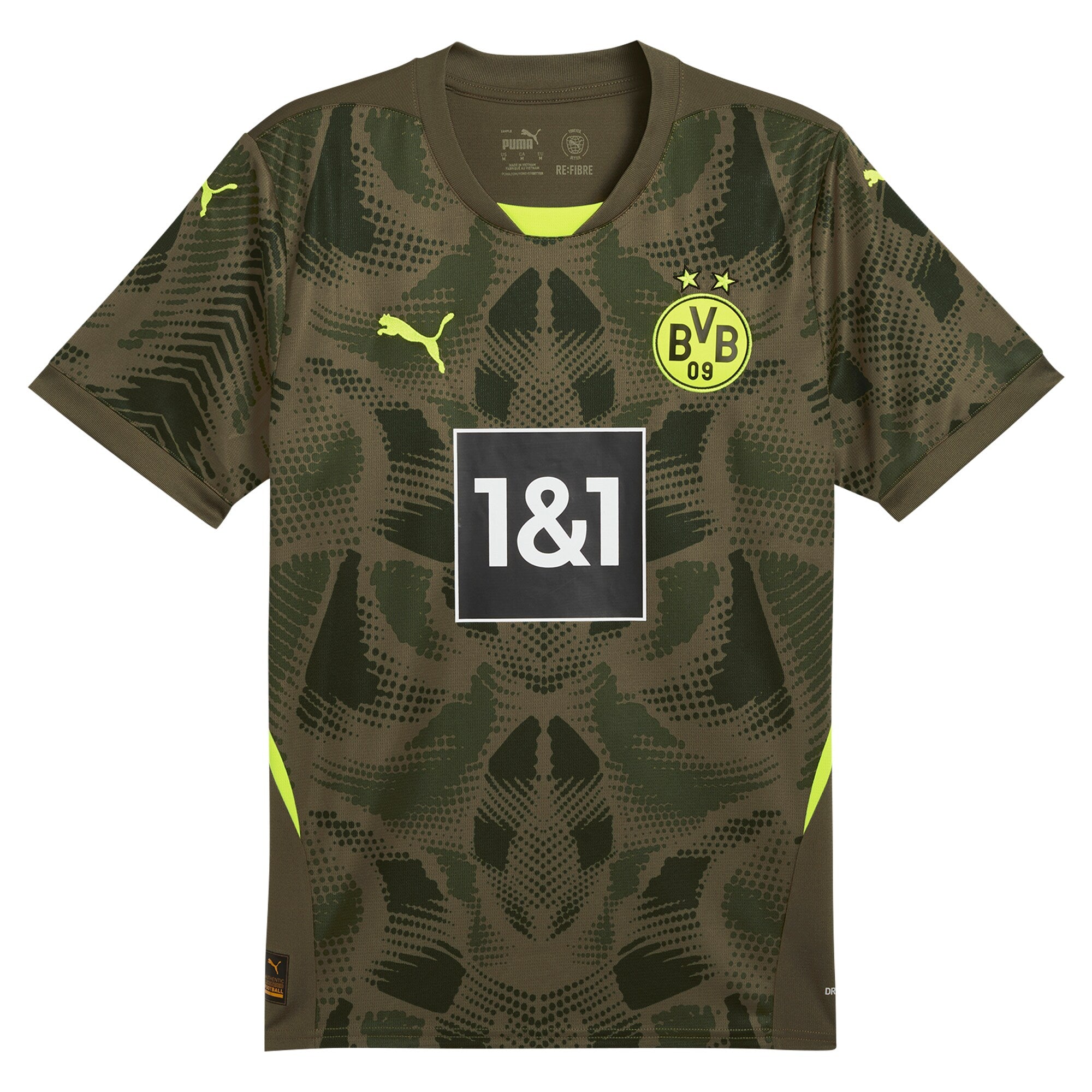 Borussia Dortmund 2024/2025 Short Sleeve Goalkeeper Customized Soccer Shirt - Olive