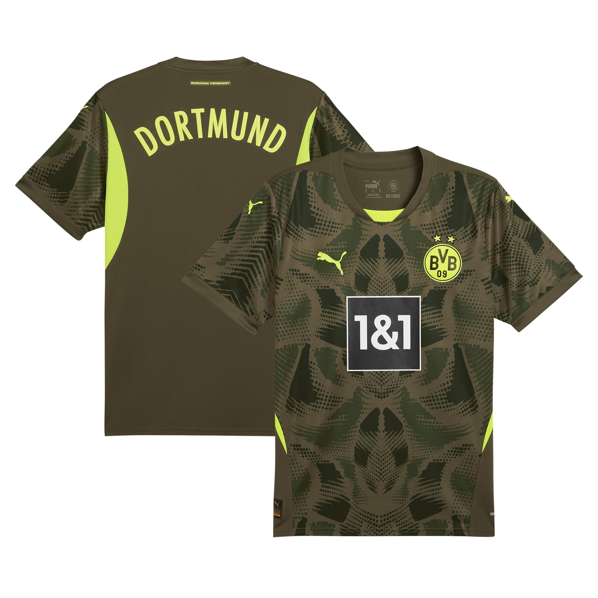 Borussia Dortmund 2024/2025 Short Sleeve Goalkeeper Customized Soccer Shirt - Olive