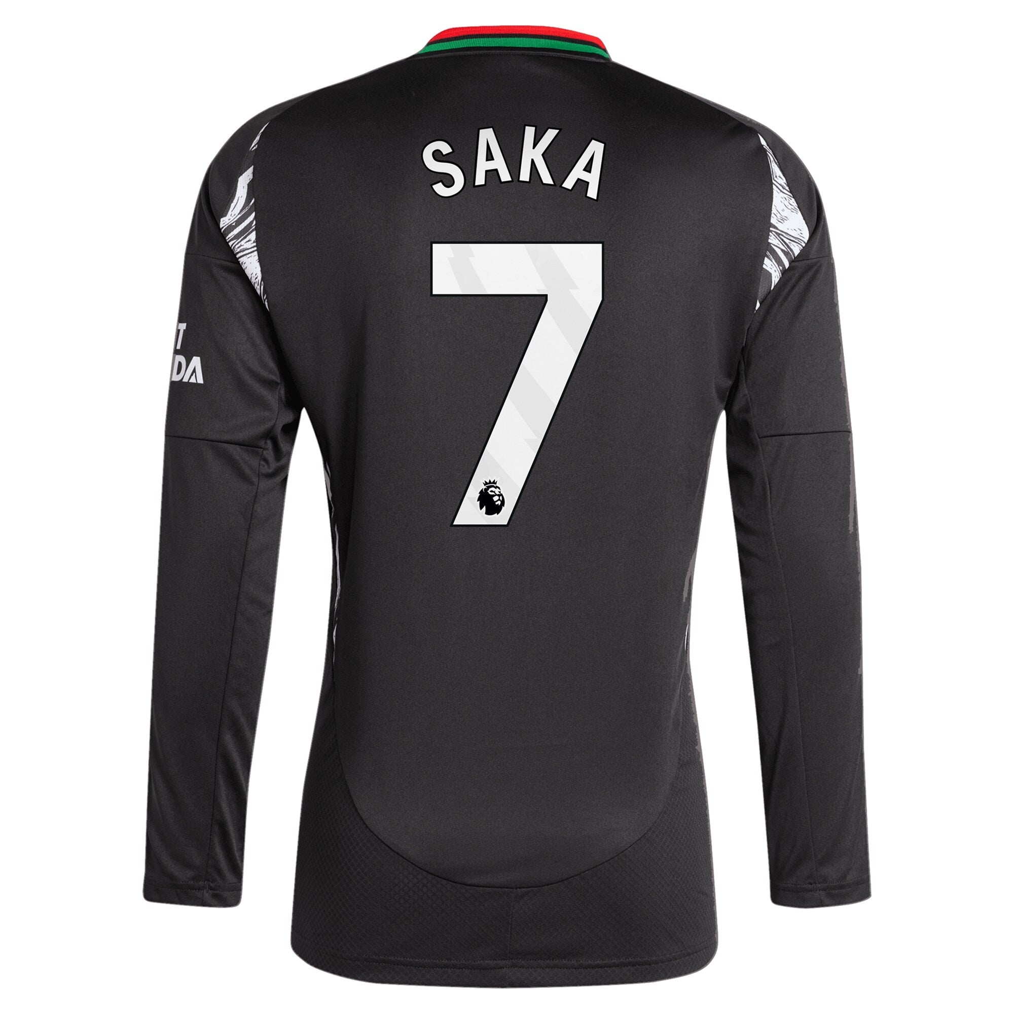 Bukayo Saka Arsenal 2024/25 Away Long Sleeve Player Soccer Shirt - Black