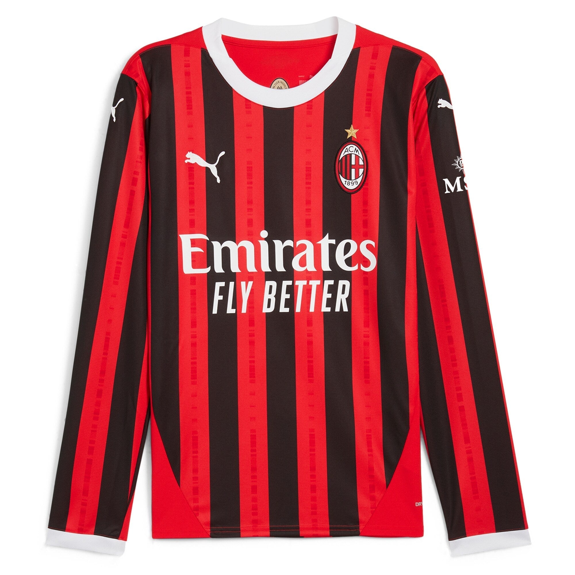 Christian Pulisic AC Milan 2024/25 Home Long Sleeve Player Soccer Shirt - Red