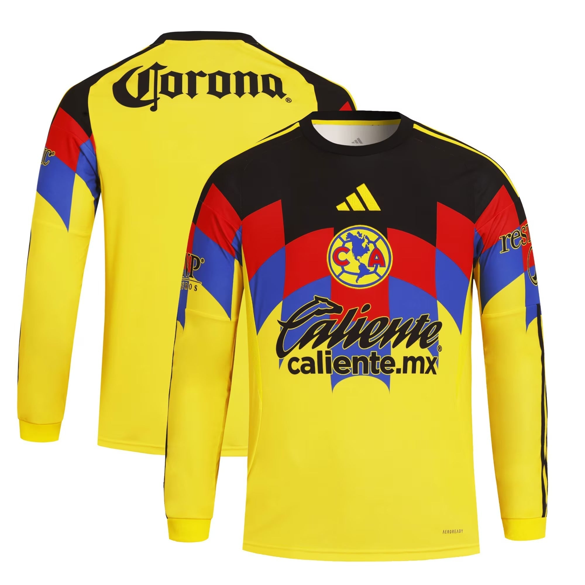 Club America 2025/26 Home Long Sleeve Soccer Shirt - Yellow