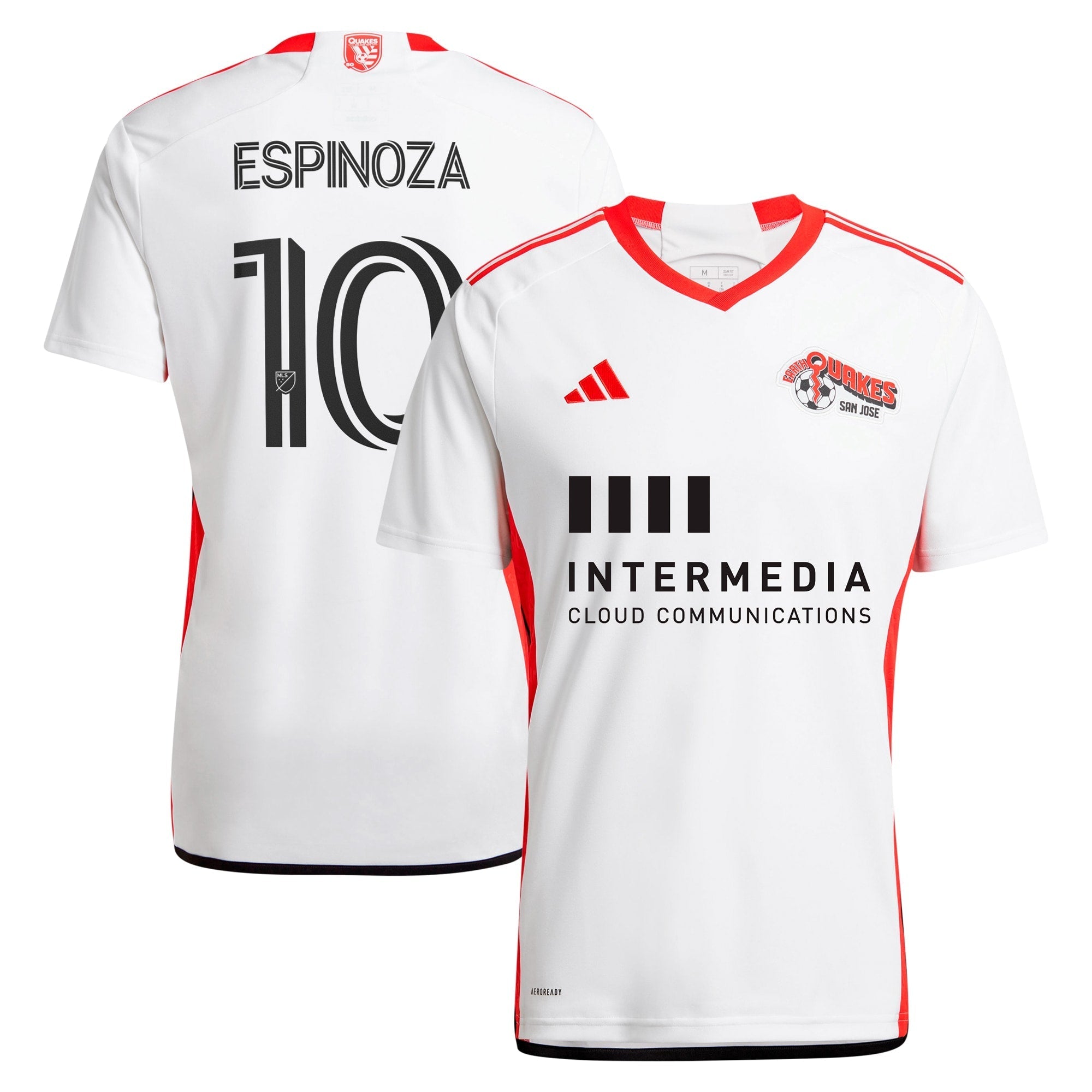 Cristian Espinoza San Jose Earthquakes 2024 The 50 Kit Player Soccer Shirt - White