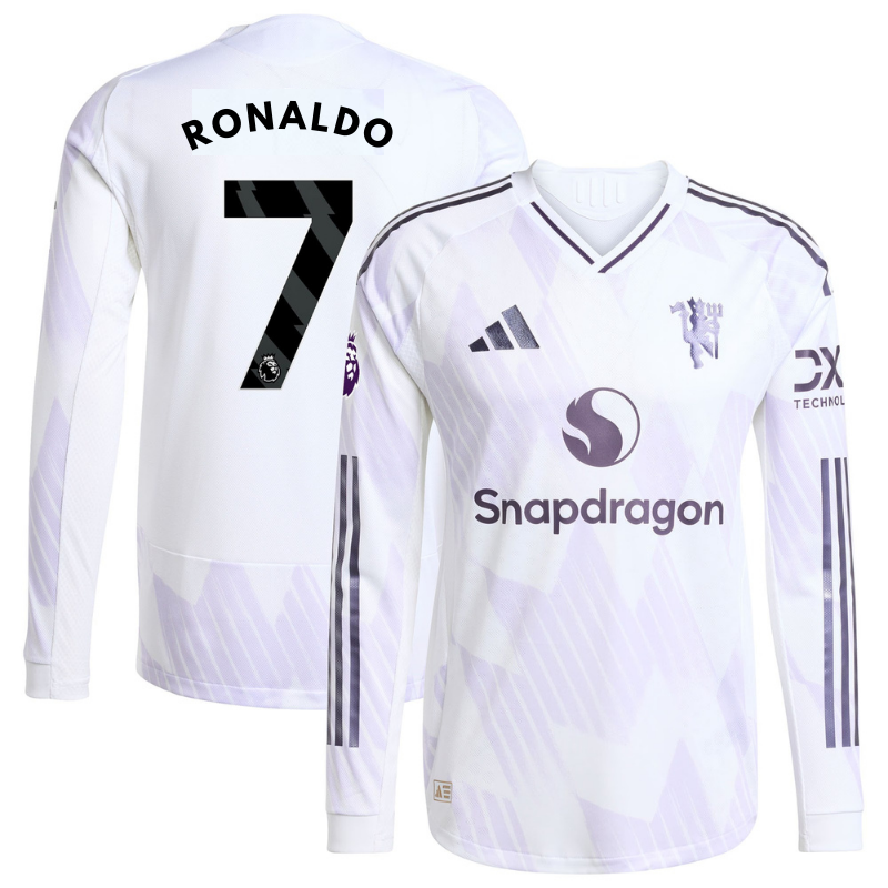 Cristiano Ronaldo Manchester United 2025/26 Away Long Sleeve Player Soccer Shirt - White