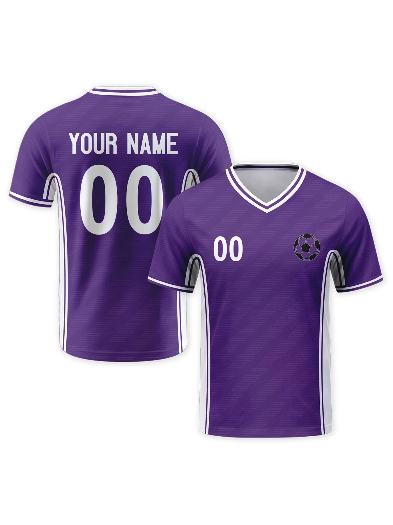 Custom Purple Soccer Jersey - Personalized Men's Football Team Shirt with Name and Number