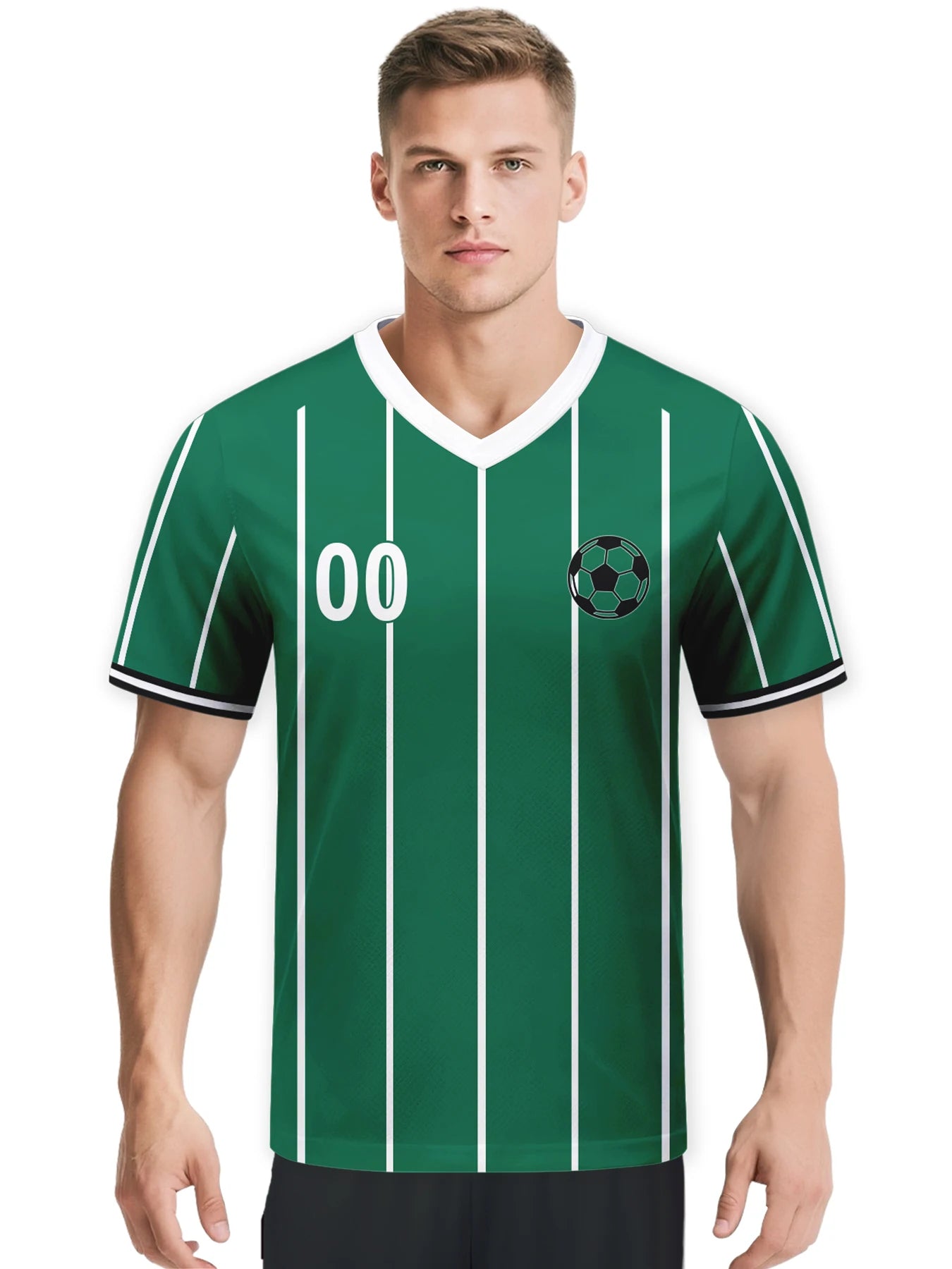 Custom Soccer Jersey - Personalized Green Football Team Shirt with Name and Number