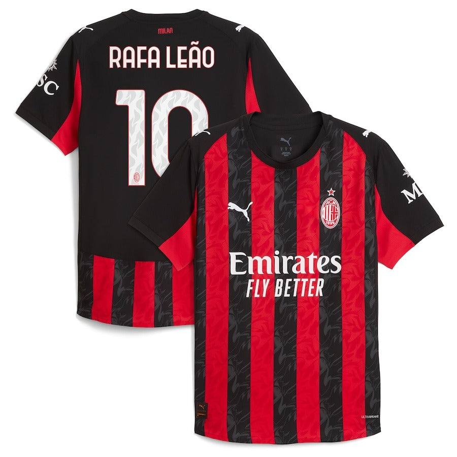 Rafael Leão AC Milan 2025/26 Home Player Soccer Shirt - Red