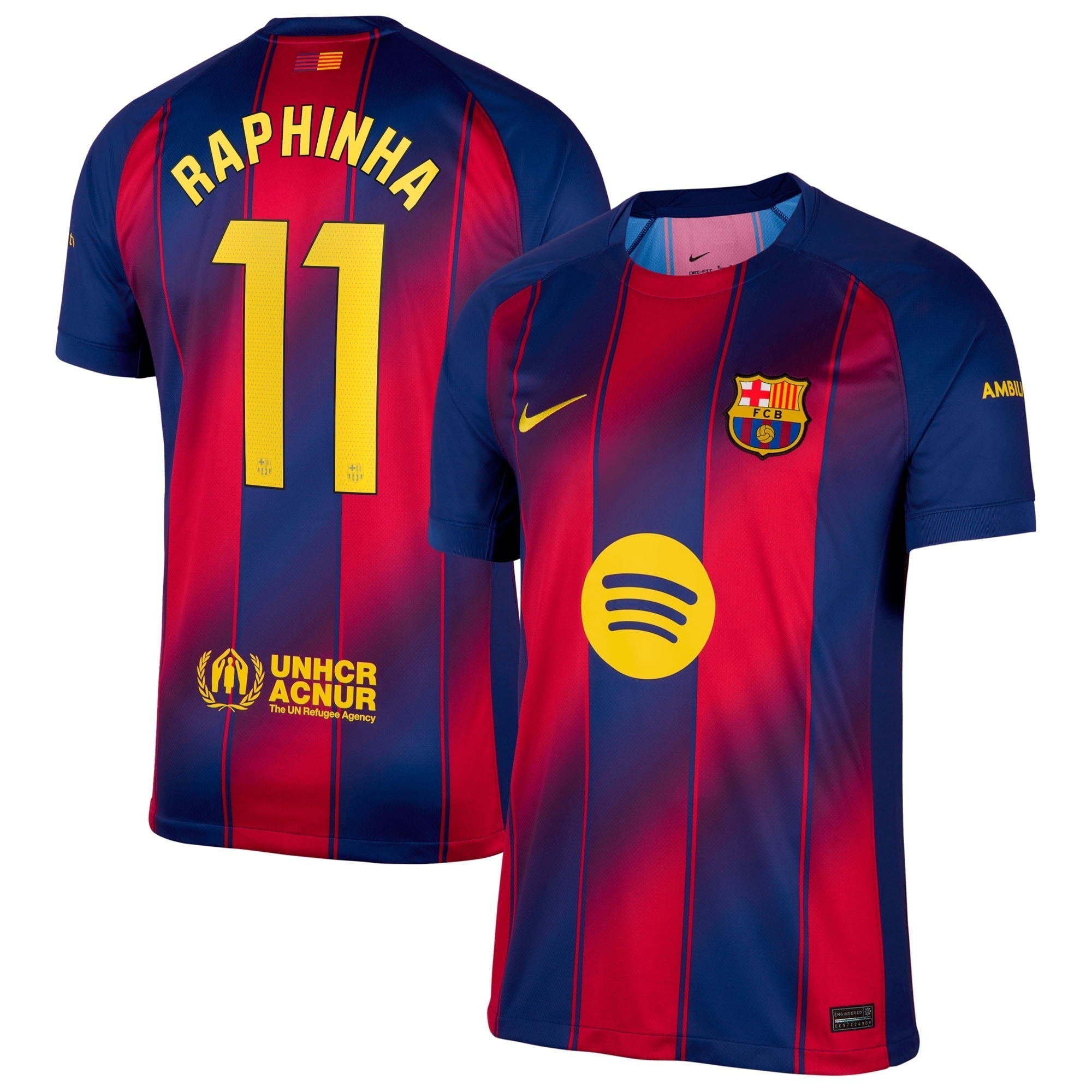 Raphinha Barcelona 2025/26 Home Soccer Shirt - Navy