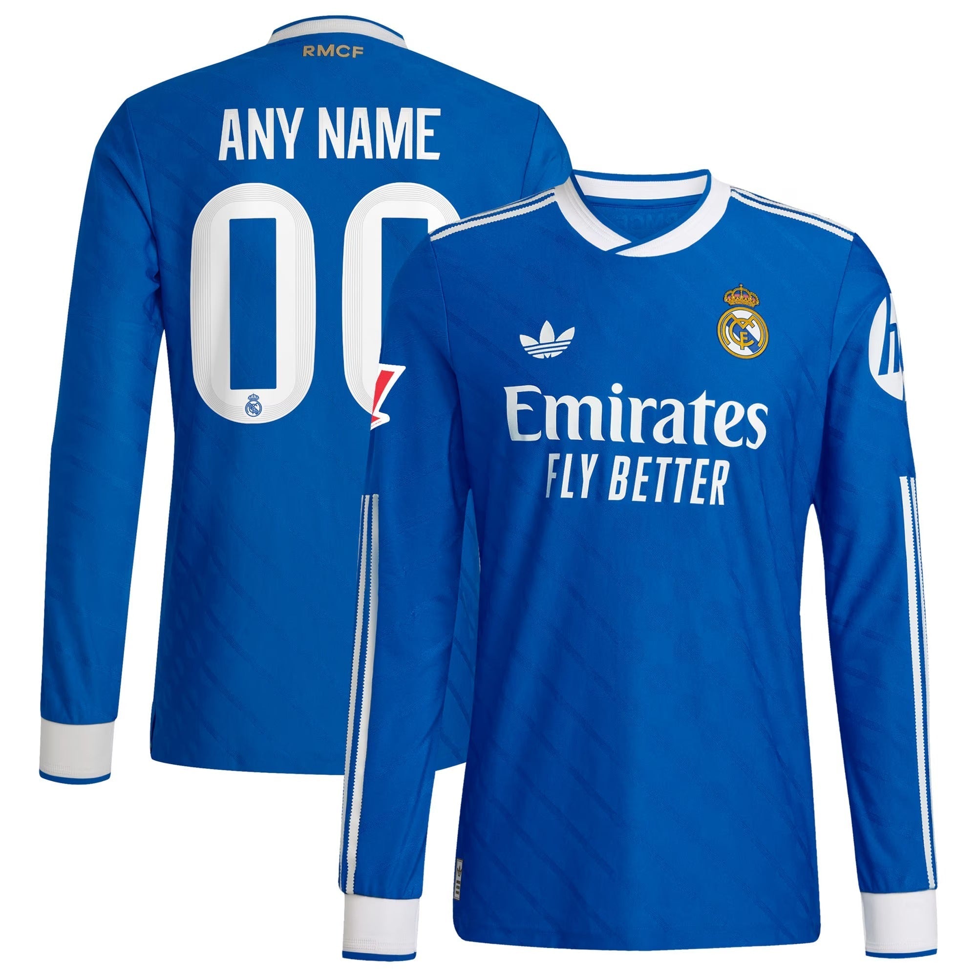 Real Madrid 2025/26 Third Long Sleeve Custom Soccer Shirt - Blue