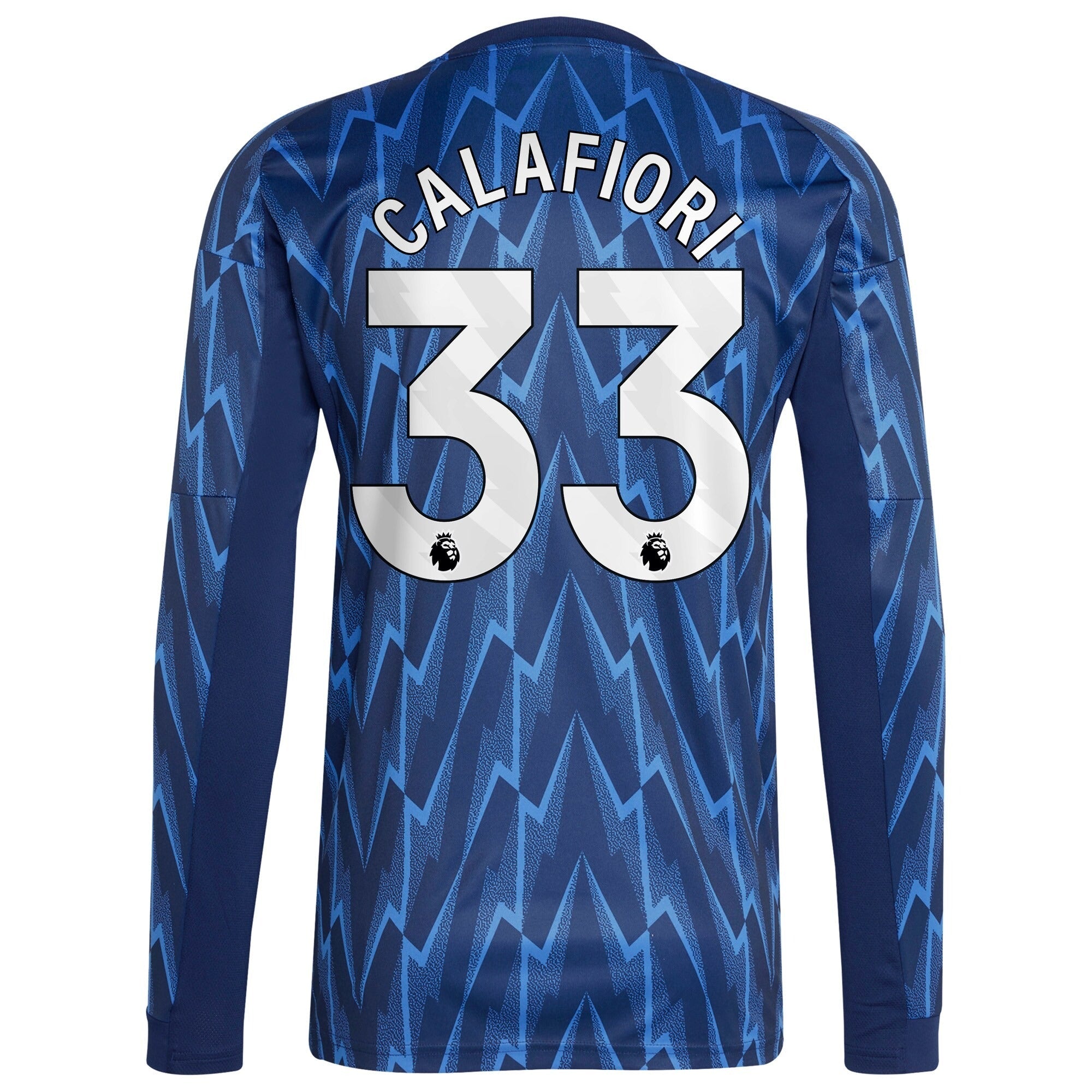 Riccardo Calafiori Arsenal 2025/26 Away Long Sleeve Player Soccer Shirt - Blue