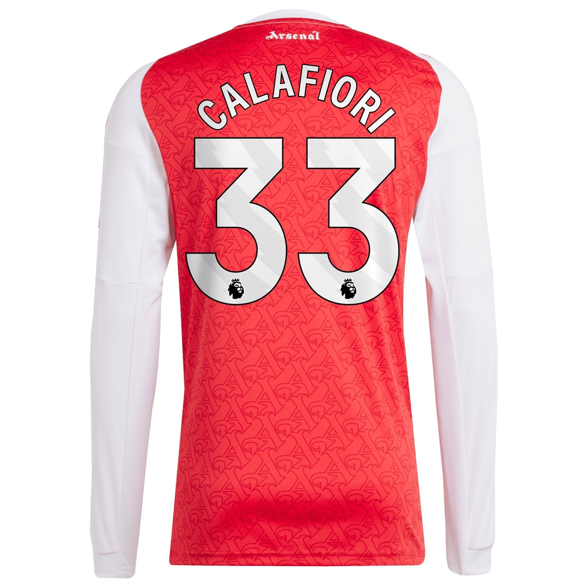 Riccardo Calafiori Arsenal 2025/26 Home Long Sleeve Player Soccer Shirt - Red