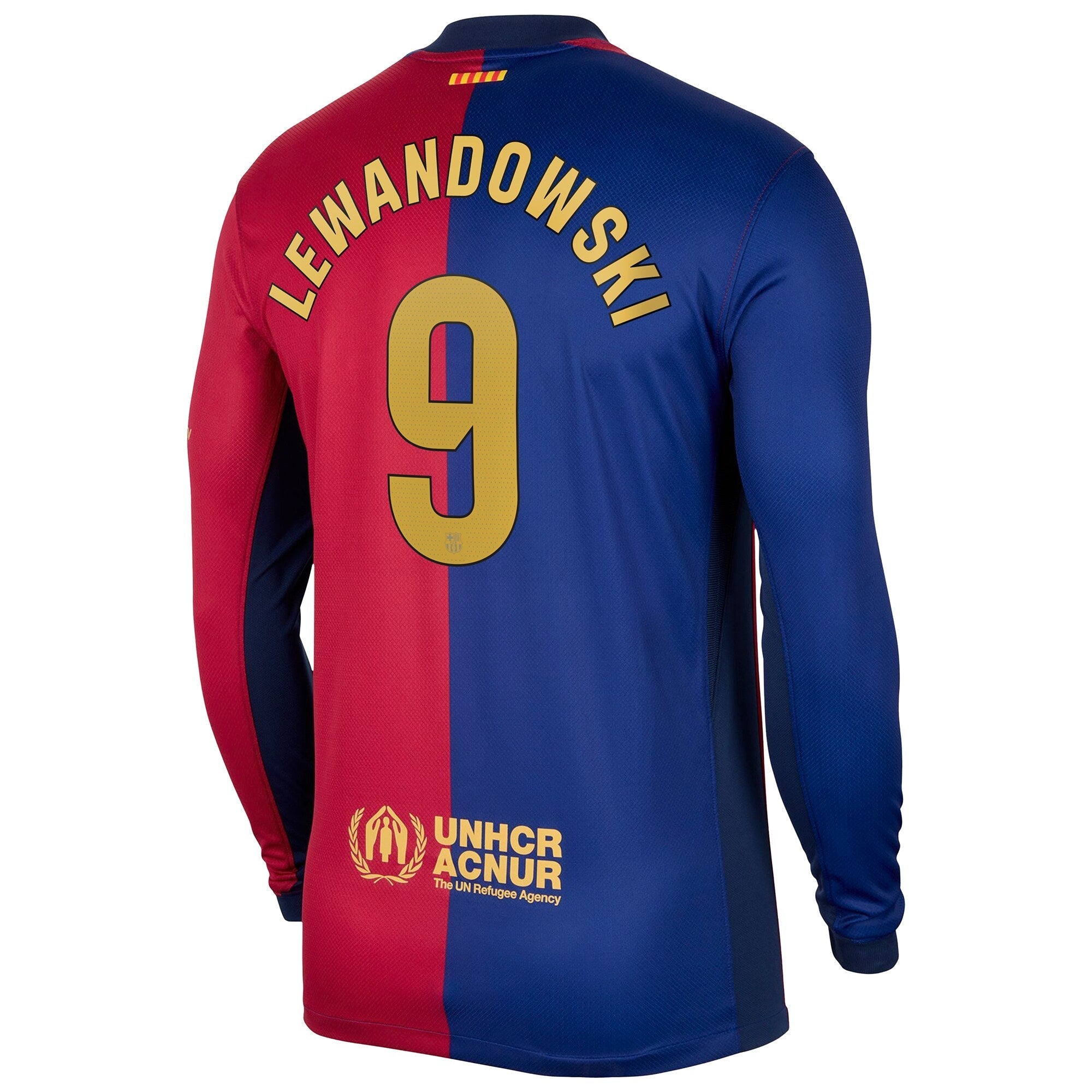 Robert Lewandowski Barcelona 2024/25 Home Long Sleeve Player Soccer Shirt - Royal