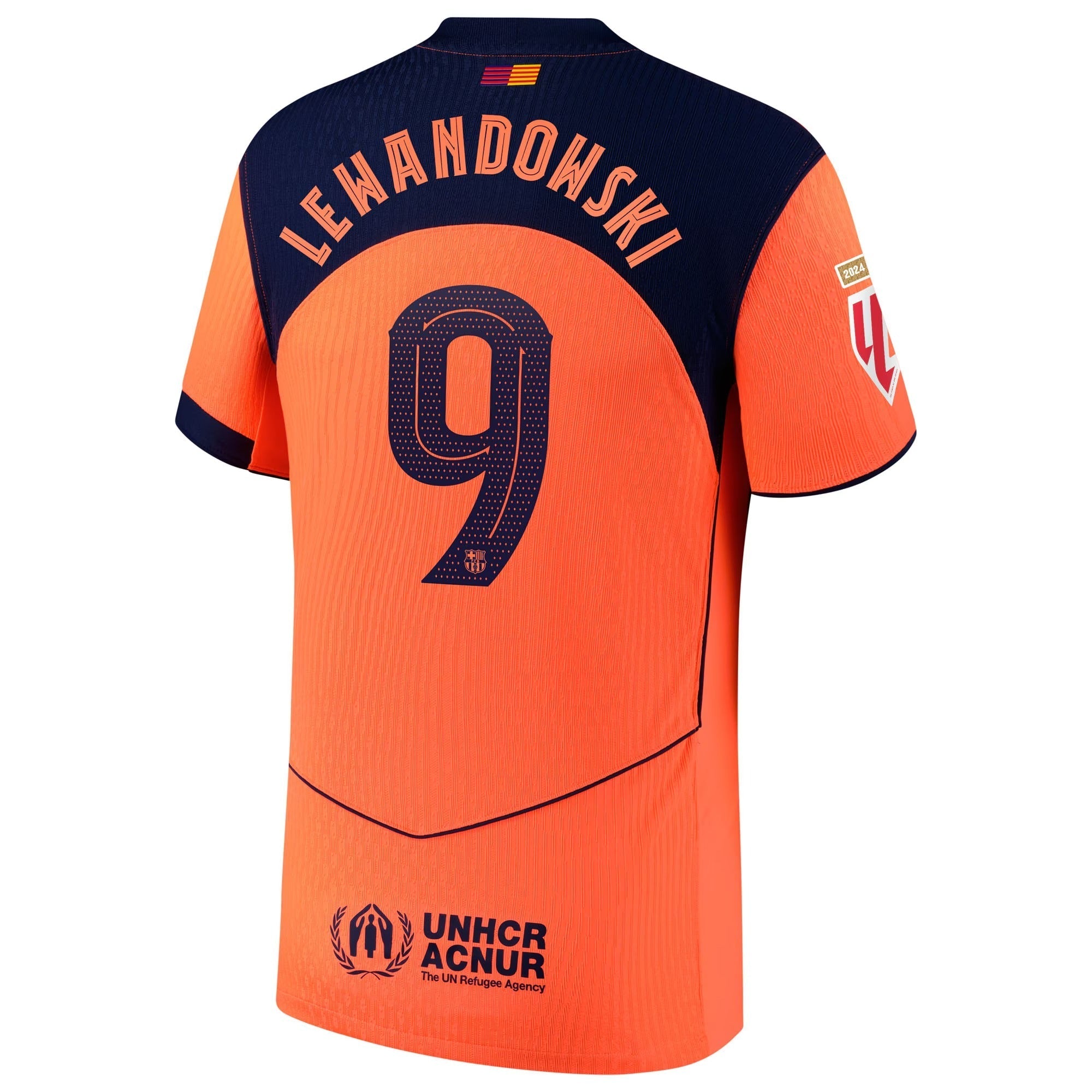 Robert Lewandowski Barcelona 2025/26 Third Player Soccer Shirt - Orange