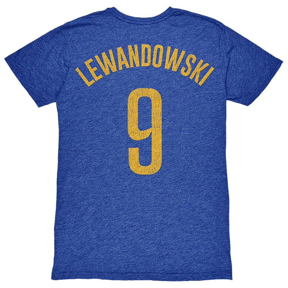 Robert Lewandowski Barcelona Player Name & Number Tri-Blend T-Shirt – Heather Royal - Hygo Shirts™