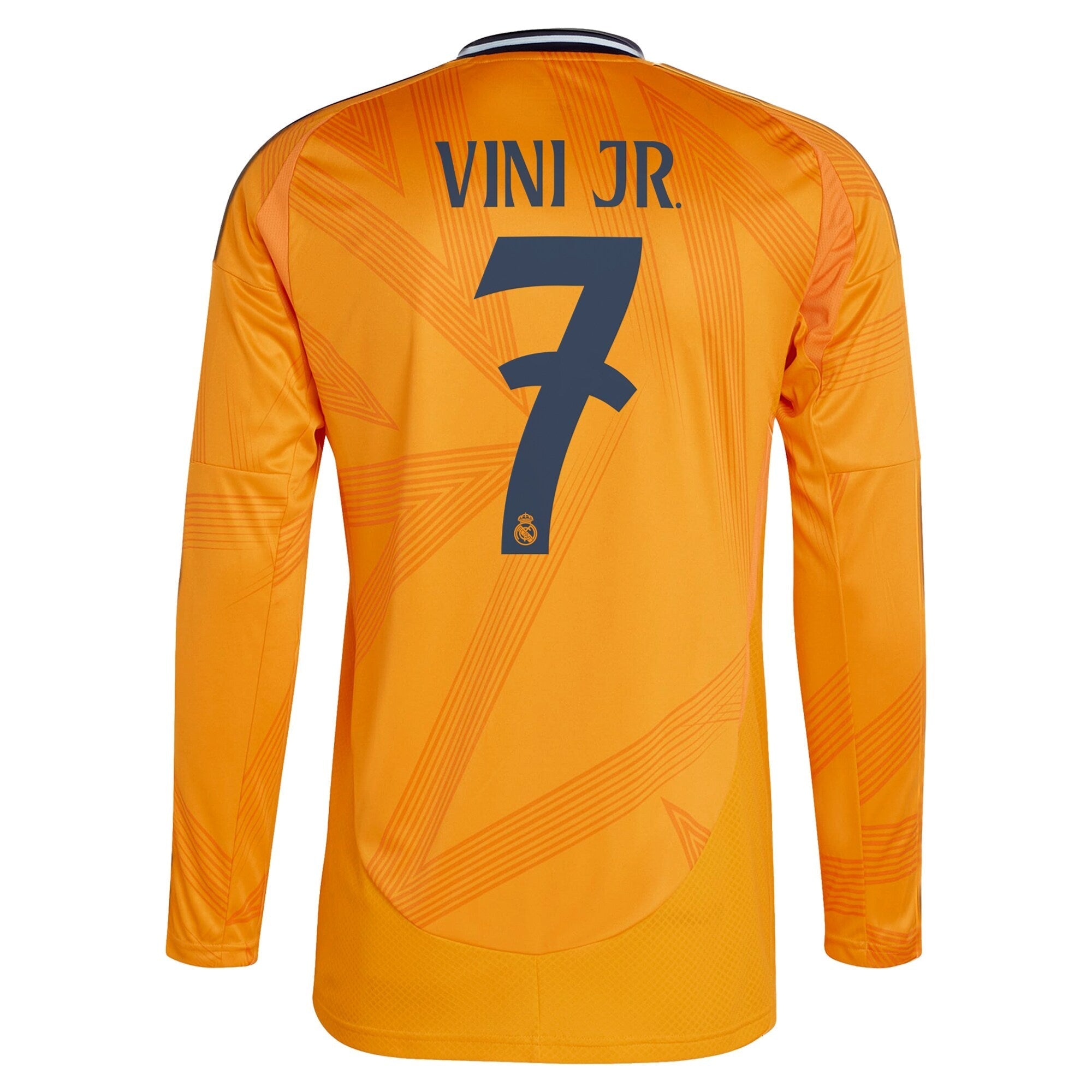 Vini Jr. Real Madrid 2024/25 Away Long Sleeve Player Soccer Shirt - Orange