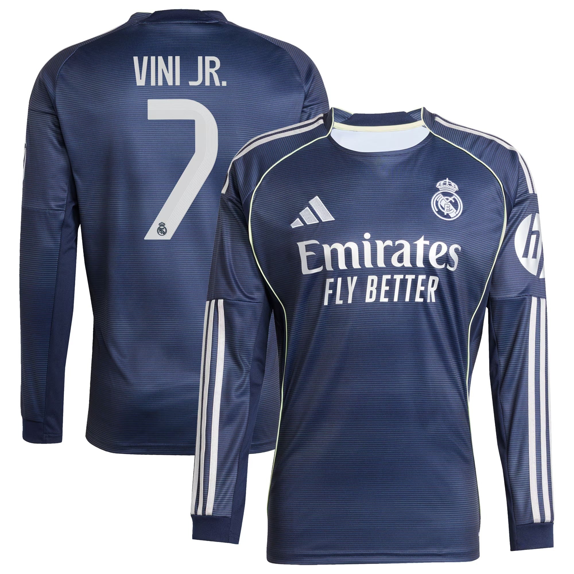 Vini Jr. Real Madrid 2025/26 Home Long Sleeve Player Soccer Shirt - Blue