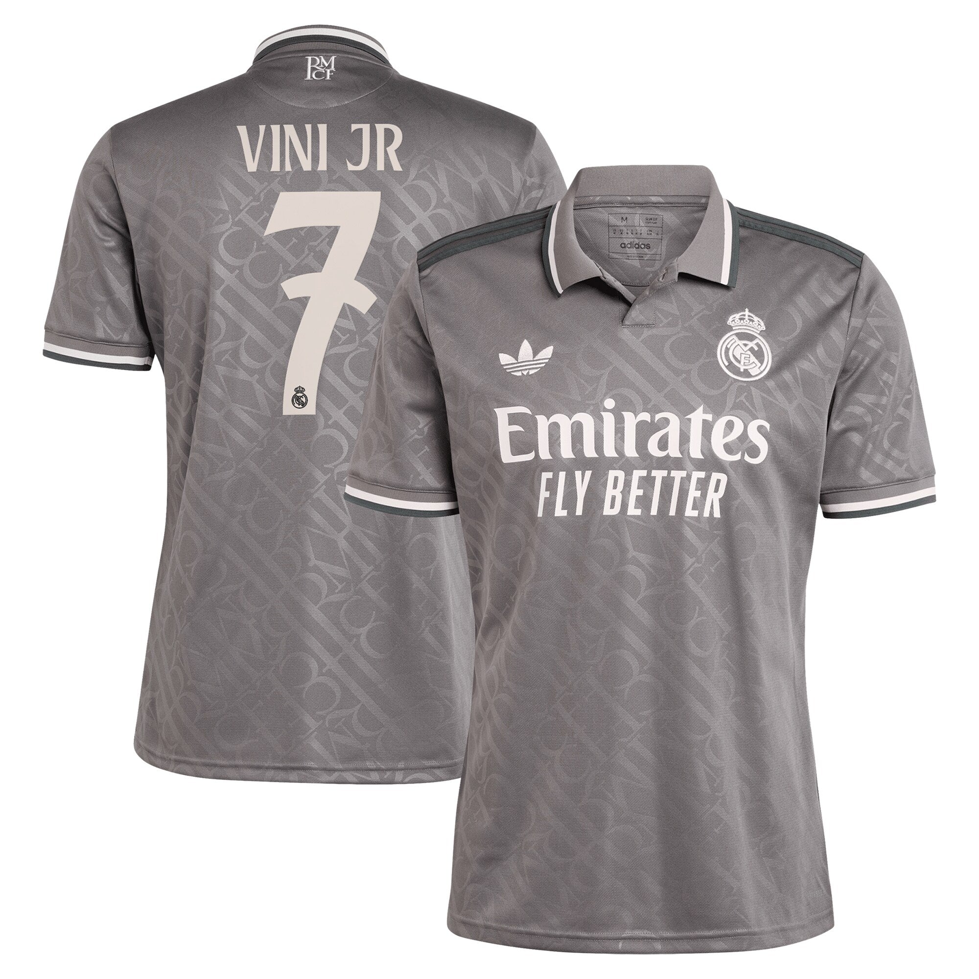 Vini Jr. Real Madrid 2024/25 Third Player Soccer Shirt - Charcoal
