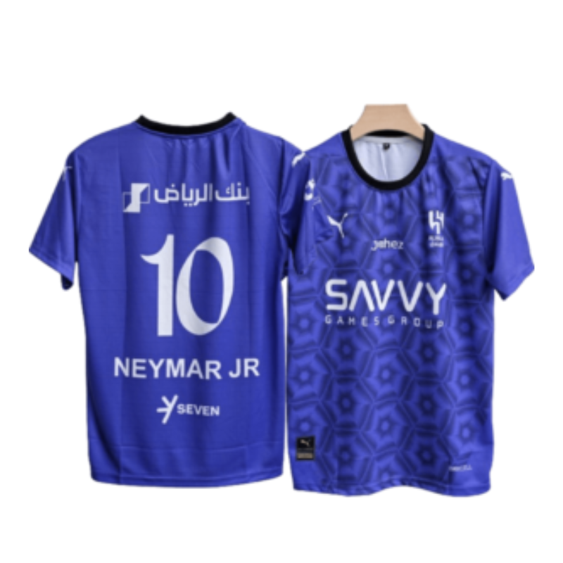 Al Hilal Neymar 2024-25 home Puma jersey showing front and back with number 10 and Neymar Jr name