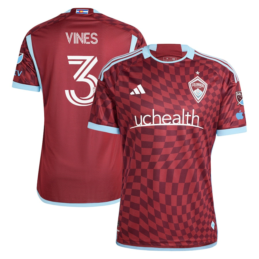 Sam Vines Colorado Rapids 2024 One Flag Kit Authentic Player Soccer Shirt - Burgundy
