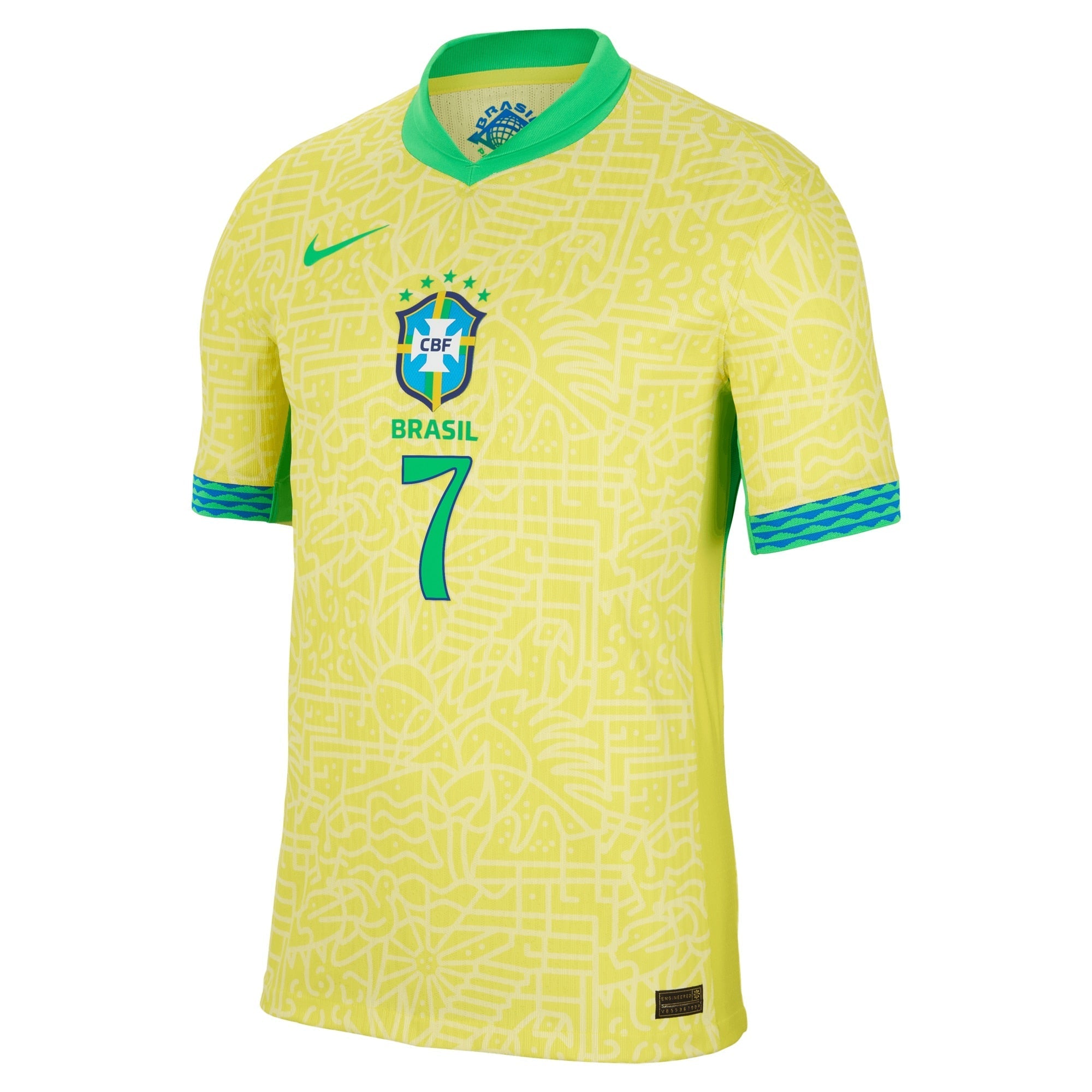 Vini Jr. Brazil National Team 2024 Home Soccer Shirt - Yellow