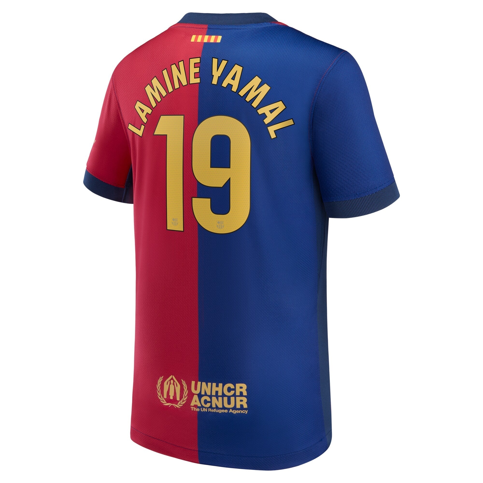 Nike Lamine Yamal Barcelona jersey 2025 with number 19 in red and blue colors