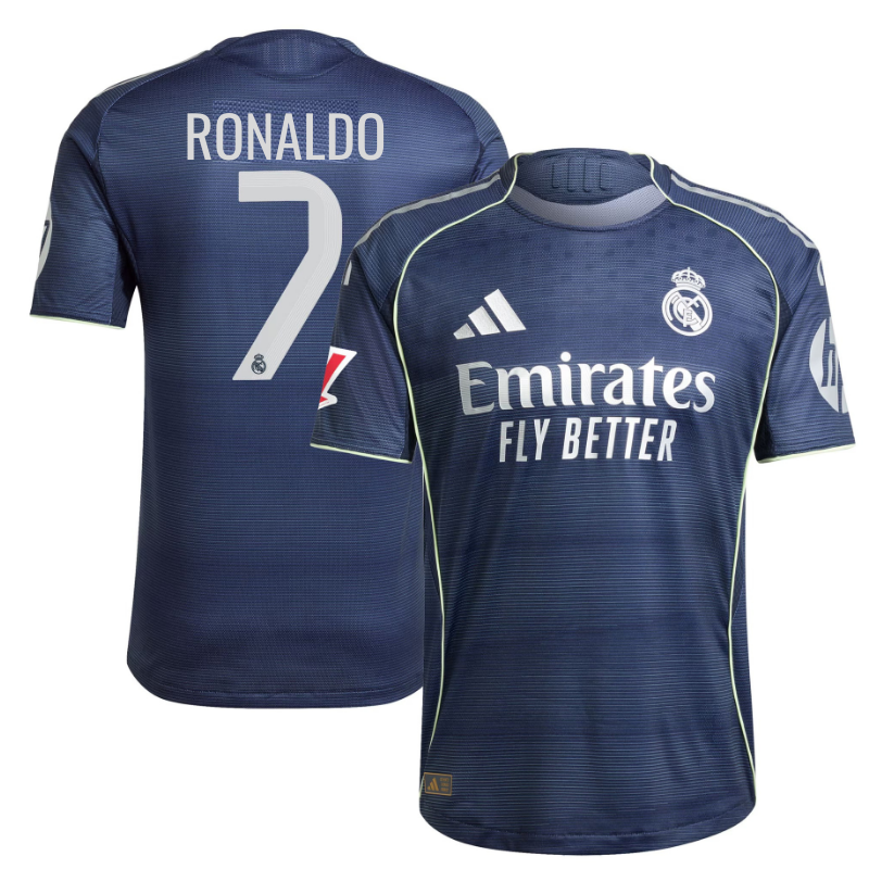 Cristiano Ronaldo 7 Real Madrid 2025/26 Away Player Soccer Shirt - Blue