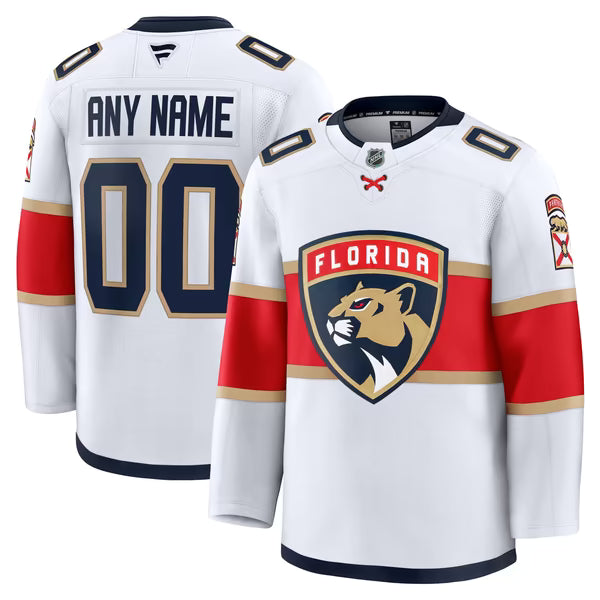 Hygo Shirts Florida Panthers Fanatics Away Premium Custom Jersey - White
