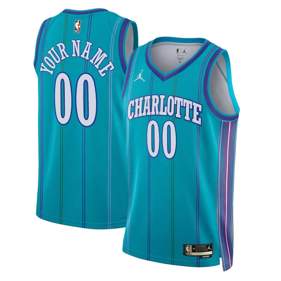 Charlotte Hornets Jordan Brand Unisex 2023/24 customized Swingman Shirt - Classic Edition - Teal