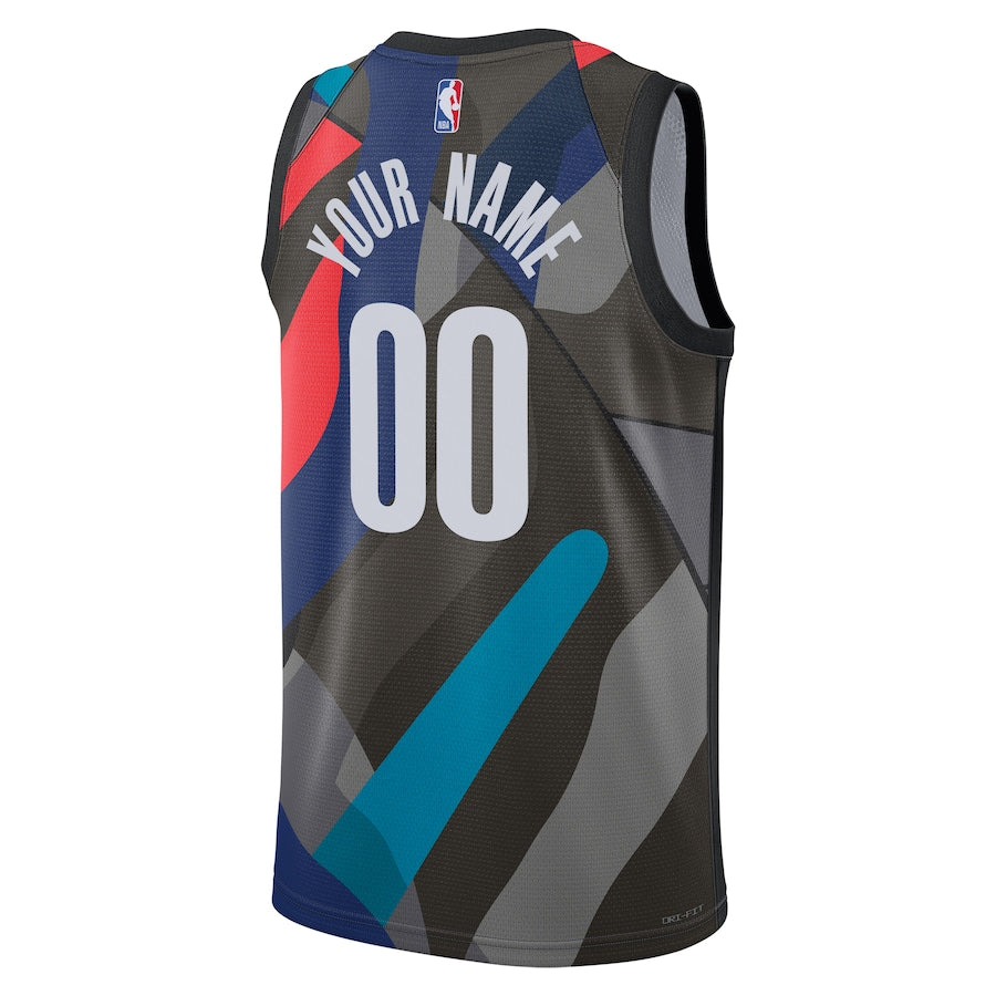 Brooklyn Nets  Unisex 2023/24 customized Swingman Shirt - Black - City Edition