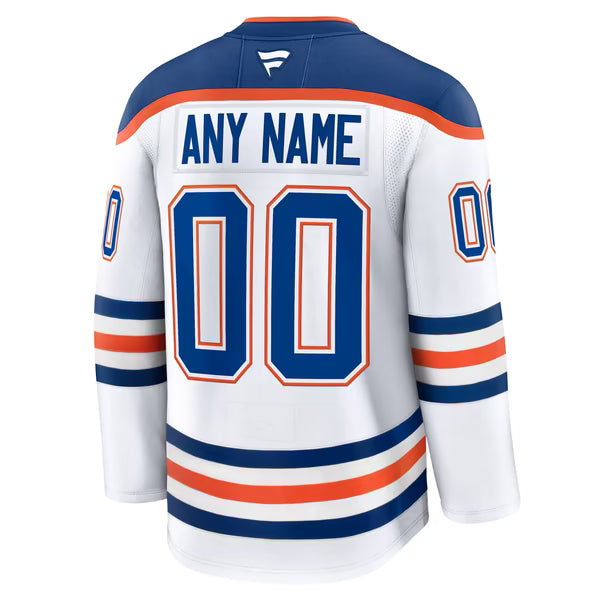 Hygo Shirts Edmonton Oilers Fanatics Away Premium Custom Jersey - White