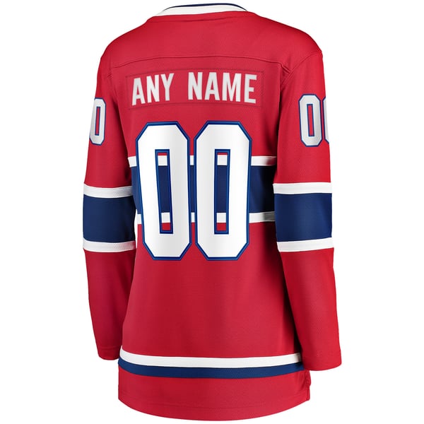 Hygo Shirts Fanatics Women's Montreal Canadiens Home Breakaway Custom Jersey - Red