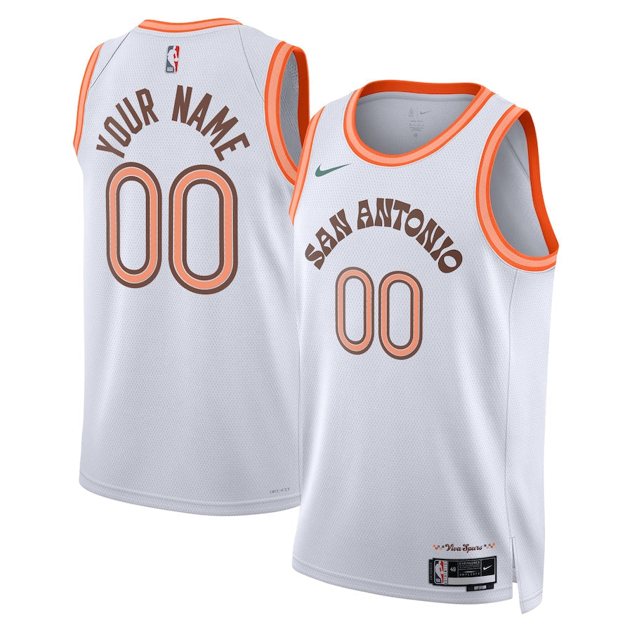 San Antonio Spurs  Unisex 2023/24 customized Swingman Shirt - White - City Edition