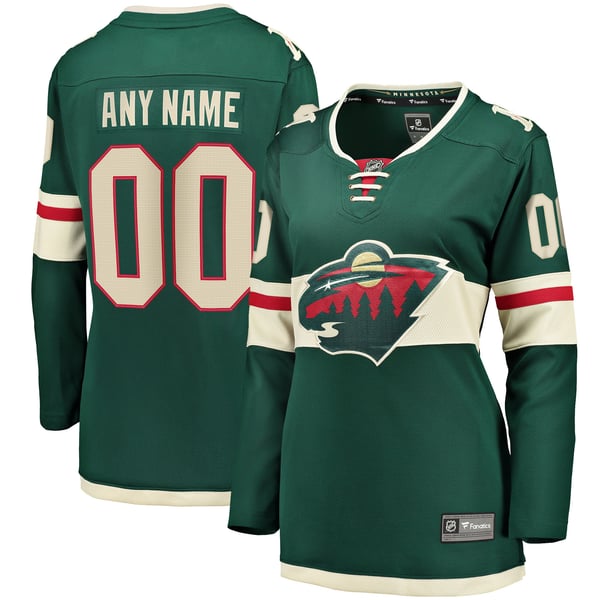Hygo Shirts Women's Fanatics Minnesota Wild Home Breakaway Custom Jersey Green
