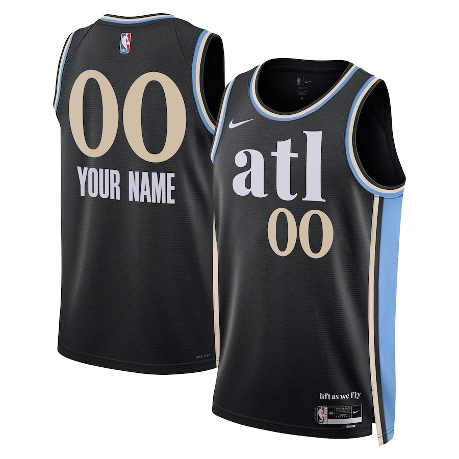 Atlanta Hawks  Unisex 2023/24 customized Swingman Shirt - Black - City Edition