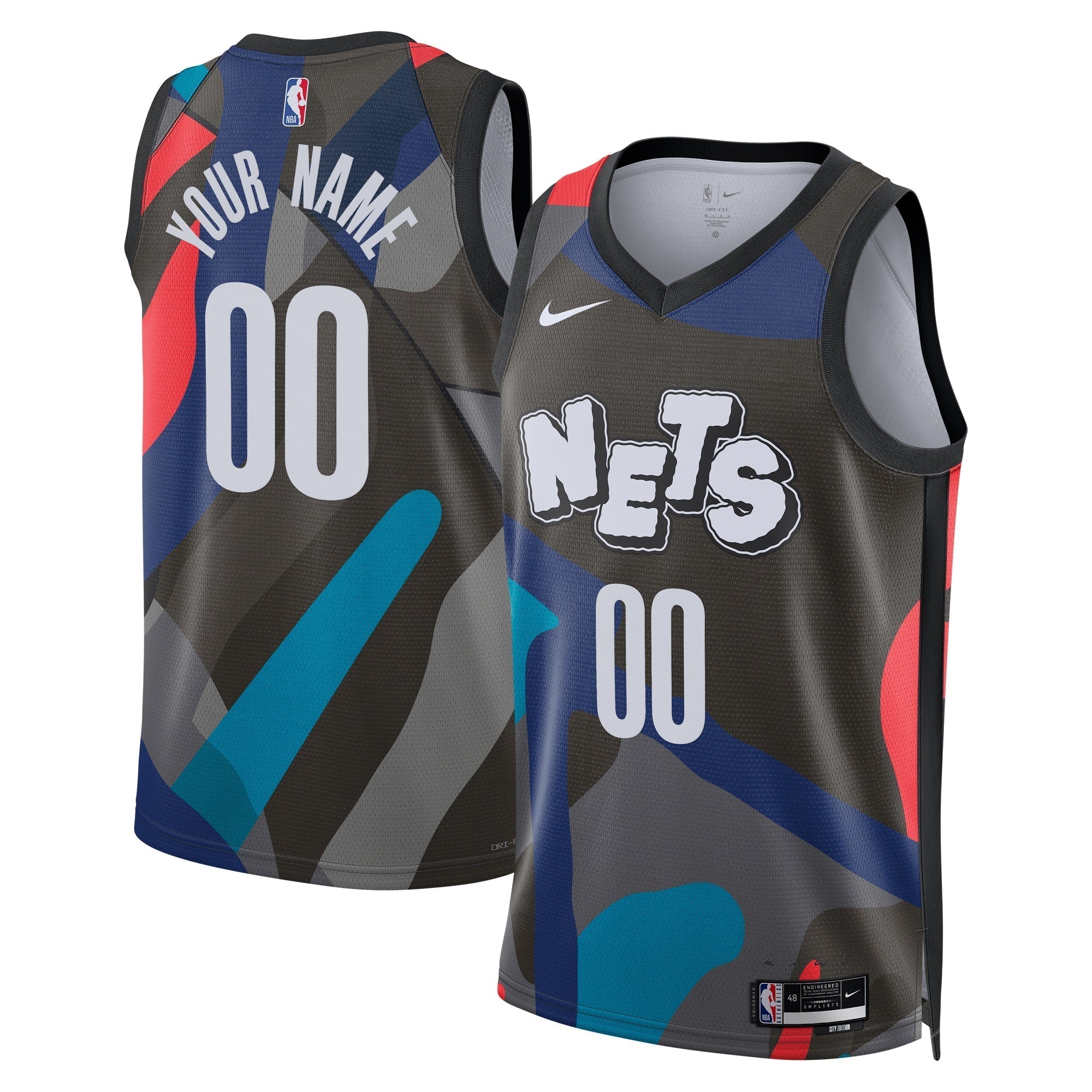 Brooklyn Nets  Unisex 2023/24 customized Swingman Shirt - Black - City Edition