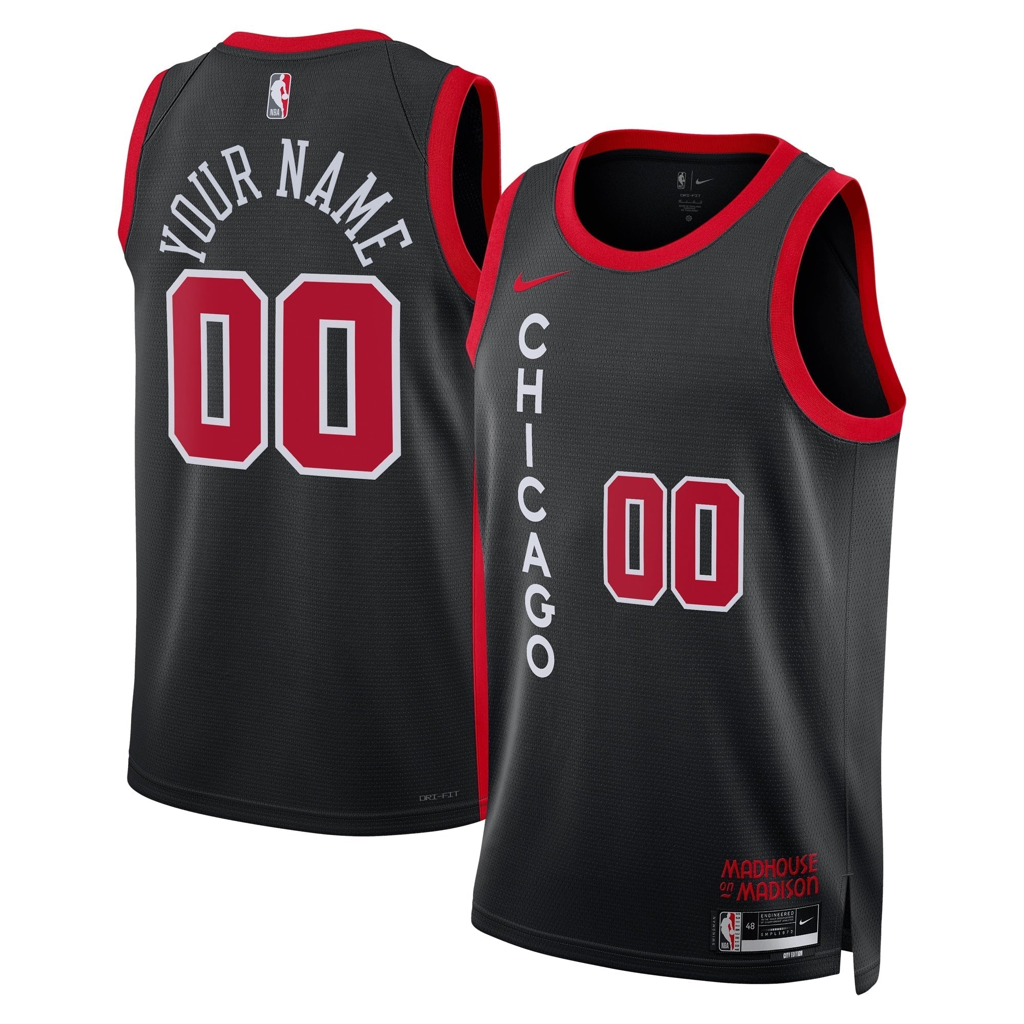 Chicago Bulls  Unisex 2023/24 customized Swingman Shirt - Black - City Edition