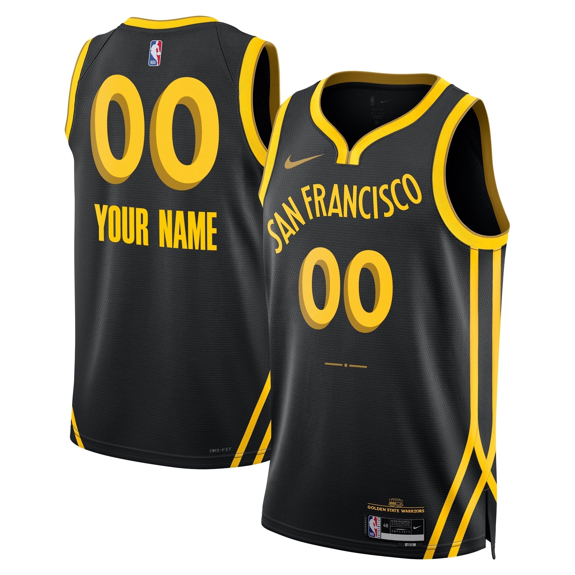 Golden State Warriors  Unisex 2023/24 customized Swingman Shirt - Black - City Edition
