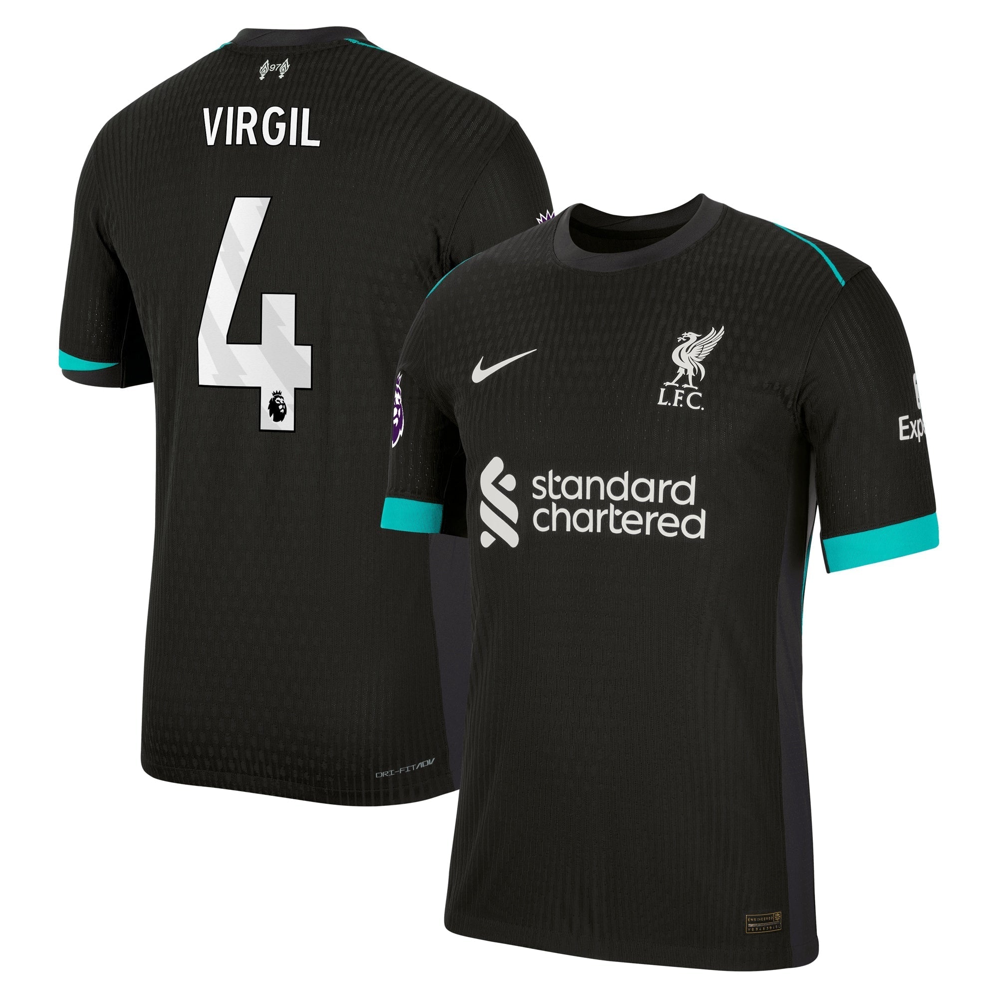 Virgil van Dijk 66 Liverpool 2024/25 Away Soccer Shirt - Forest Green