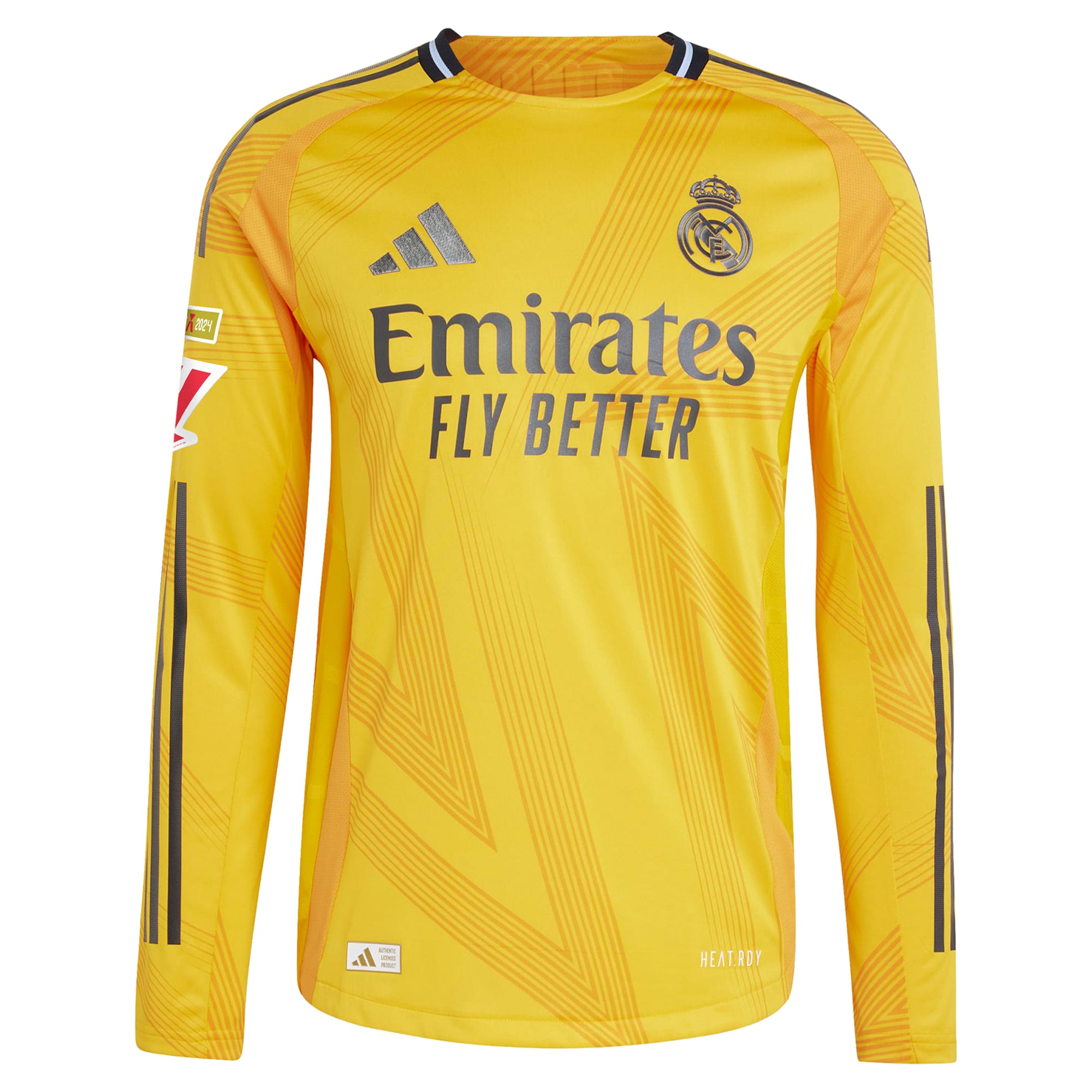 Real Madrid 2024/25 Away Long Sleeve Custom Soccer Shirt - Orange