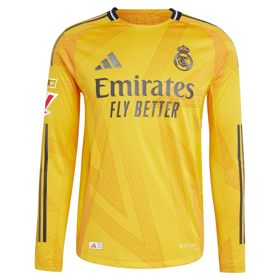 Kylian Mbappé Real Madrid 2024/25 Away Long Sleeve Player Soccer Shirt - Orange