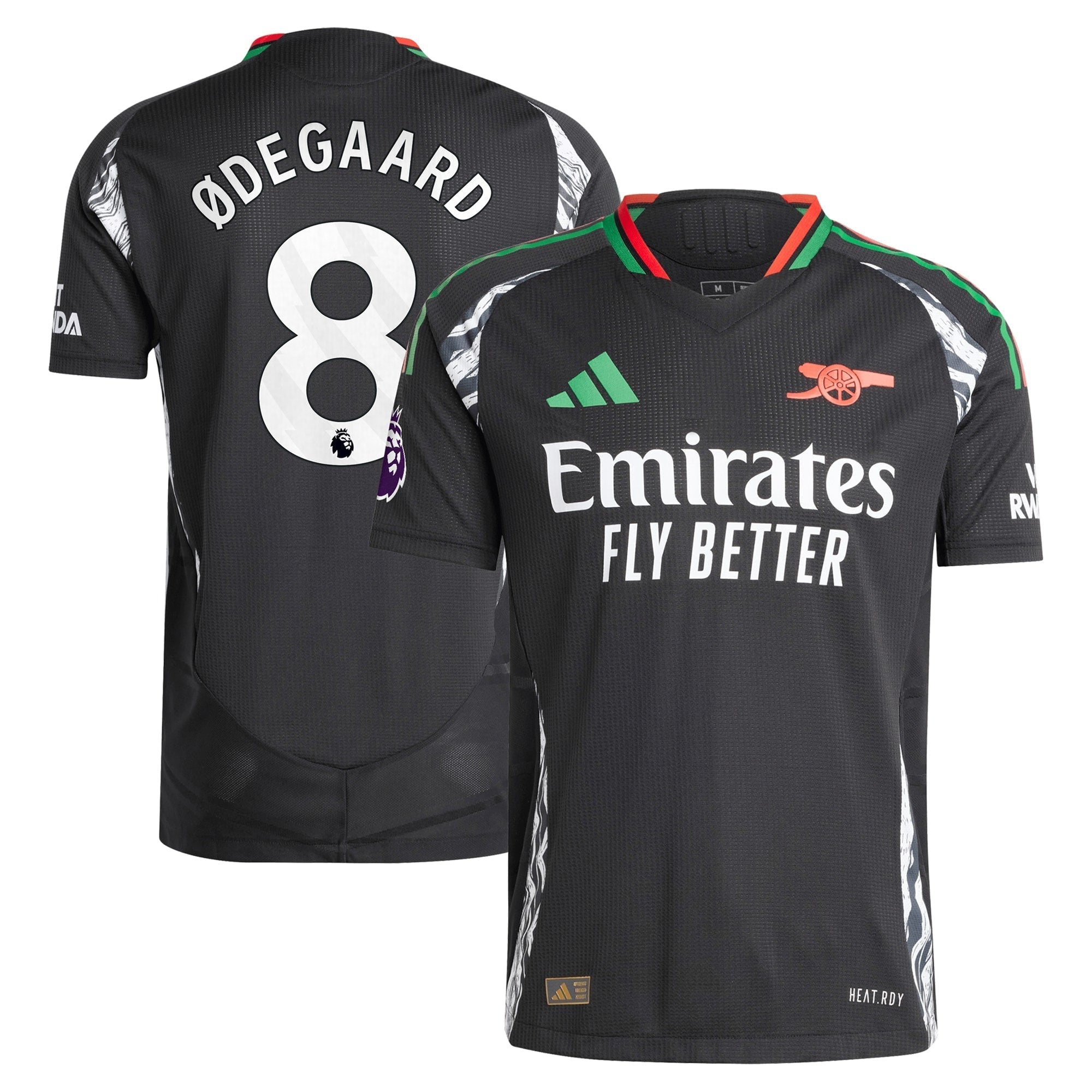 Martin Odegaard Arsenal 2024/25 Away Player Soccer Shirt - Black
